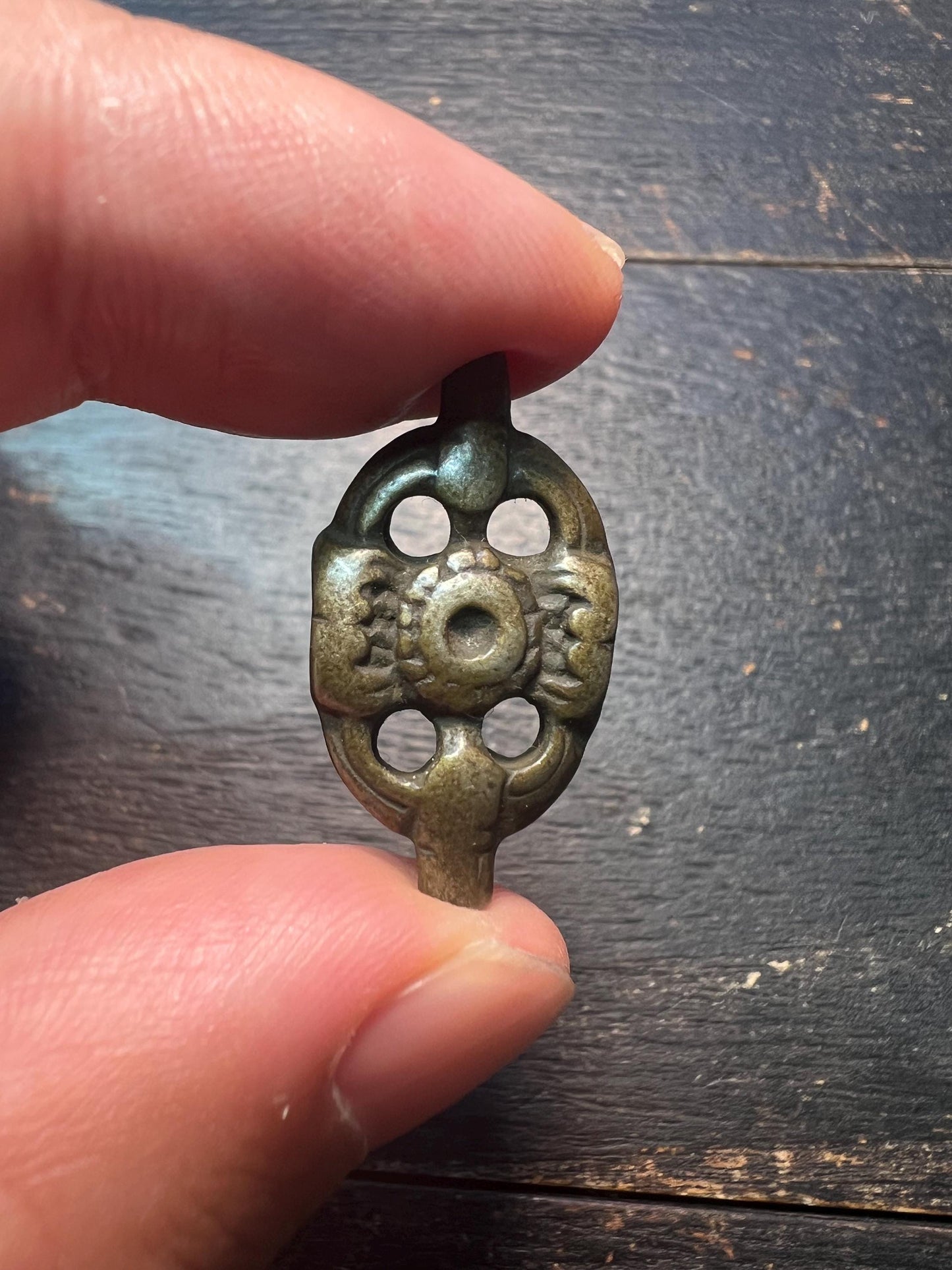 Tibetan Thogchag Spacer Amulet | Brass Mandala Bead, Buddhist Talisman Pendant, Ethnic Mala Ornament