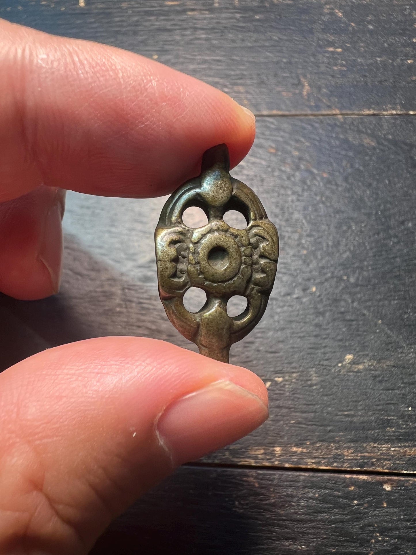 Tibetan Thogchag Spacer Amulet | Brass Mandala Bead, Buddhist Talisman Pendant, Ethnic Mala Ornament