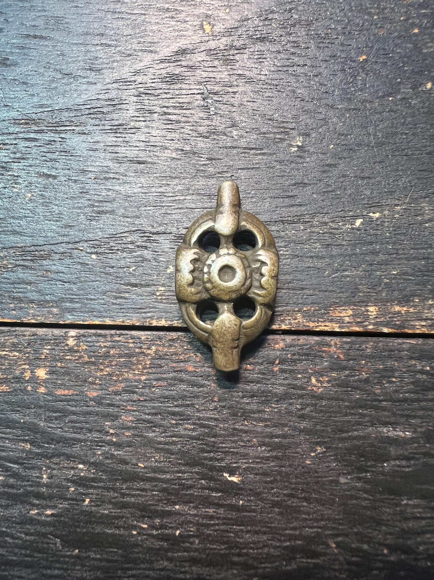 Tibetan Thogchag Spacer Amulet | Brass Mandala Bead, Buddhist Talisman Pendant, Ethnic Mala Ornament