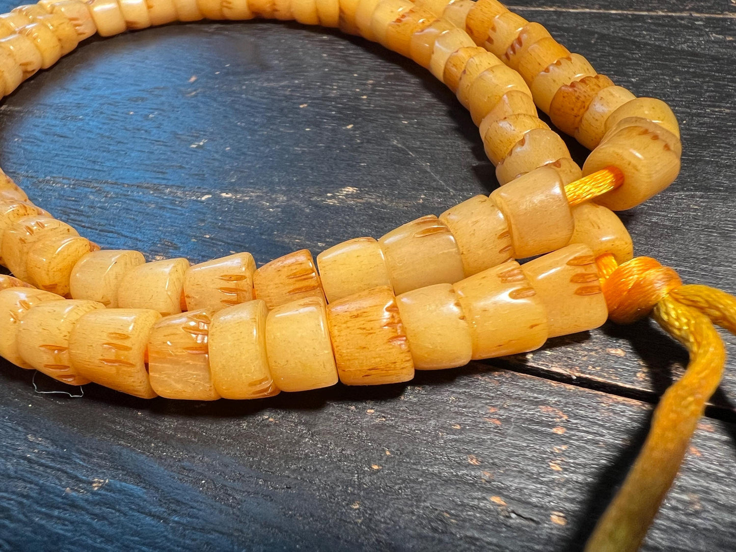 108 Beads Tibetan Yak Bone Mala – Handmade Buddhist Prayer Beads, Meditation Necklace, Authentic Tibetan Amulet, Men & Women