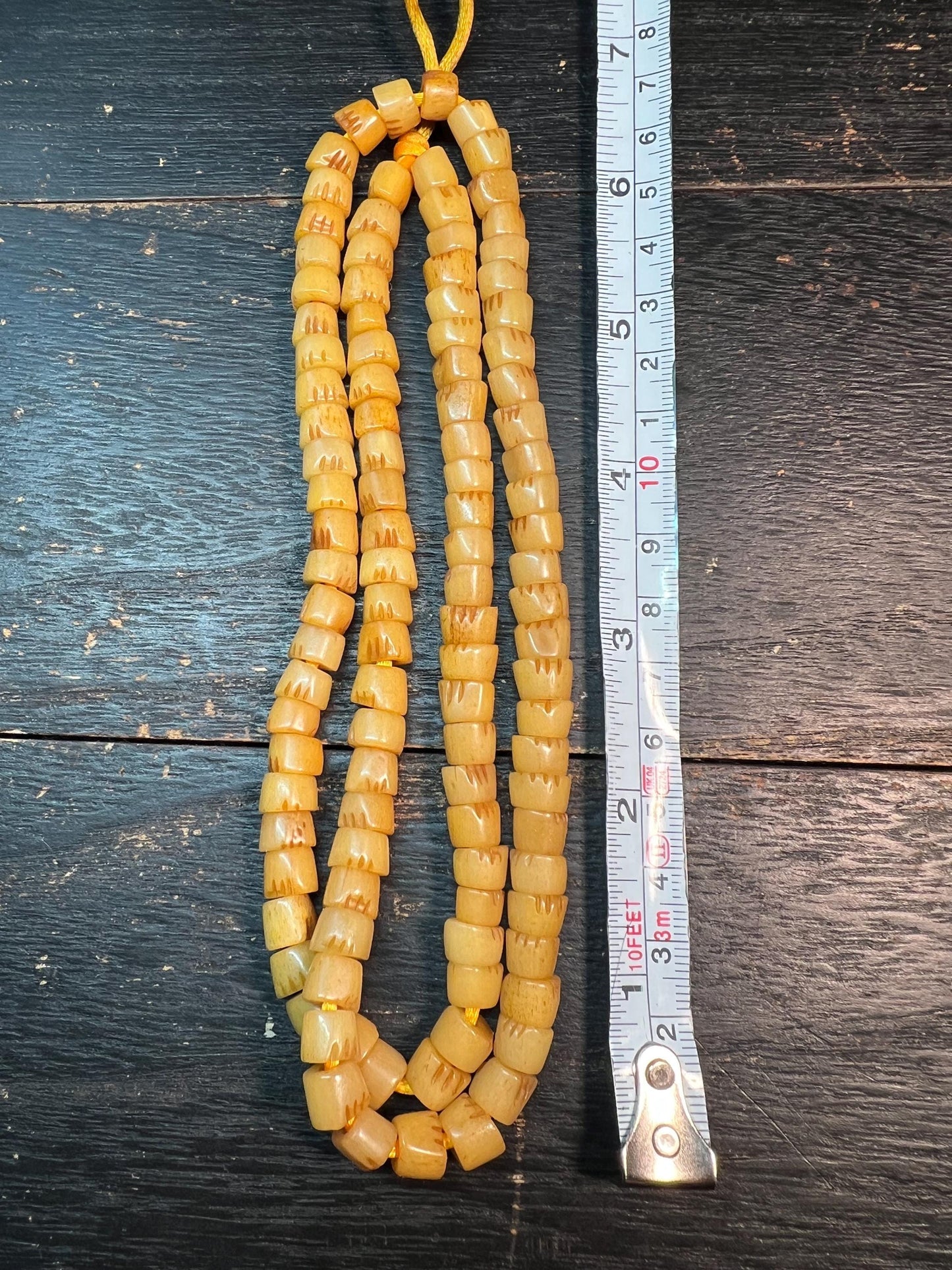108 Beads Tibetan Yak Bone Mala – Handmade Buddhist Prayer Beads, Meditation Necklace, Authentic Tibetan Amulet, Men & Women