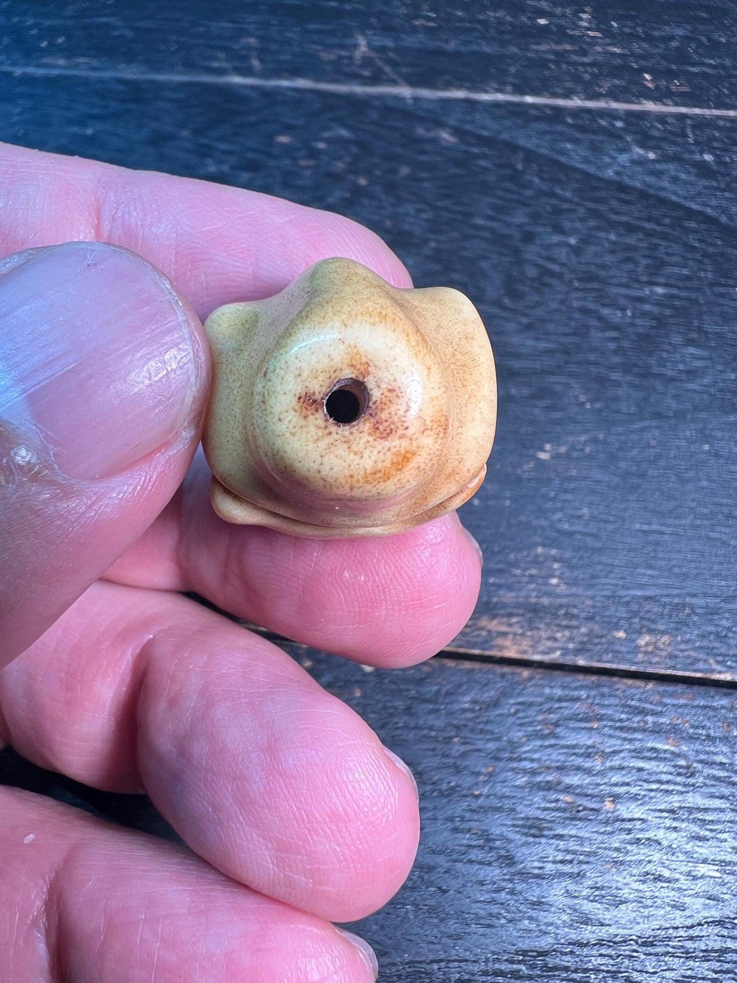 Hand-Carved Tibetan Yak Bone Guru Bead | Unique “Shark Back” Mala Focal Bead | Authentic Buddhist Prayer Bead Component