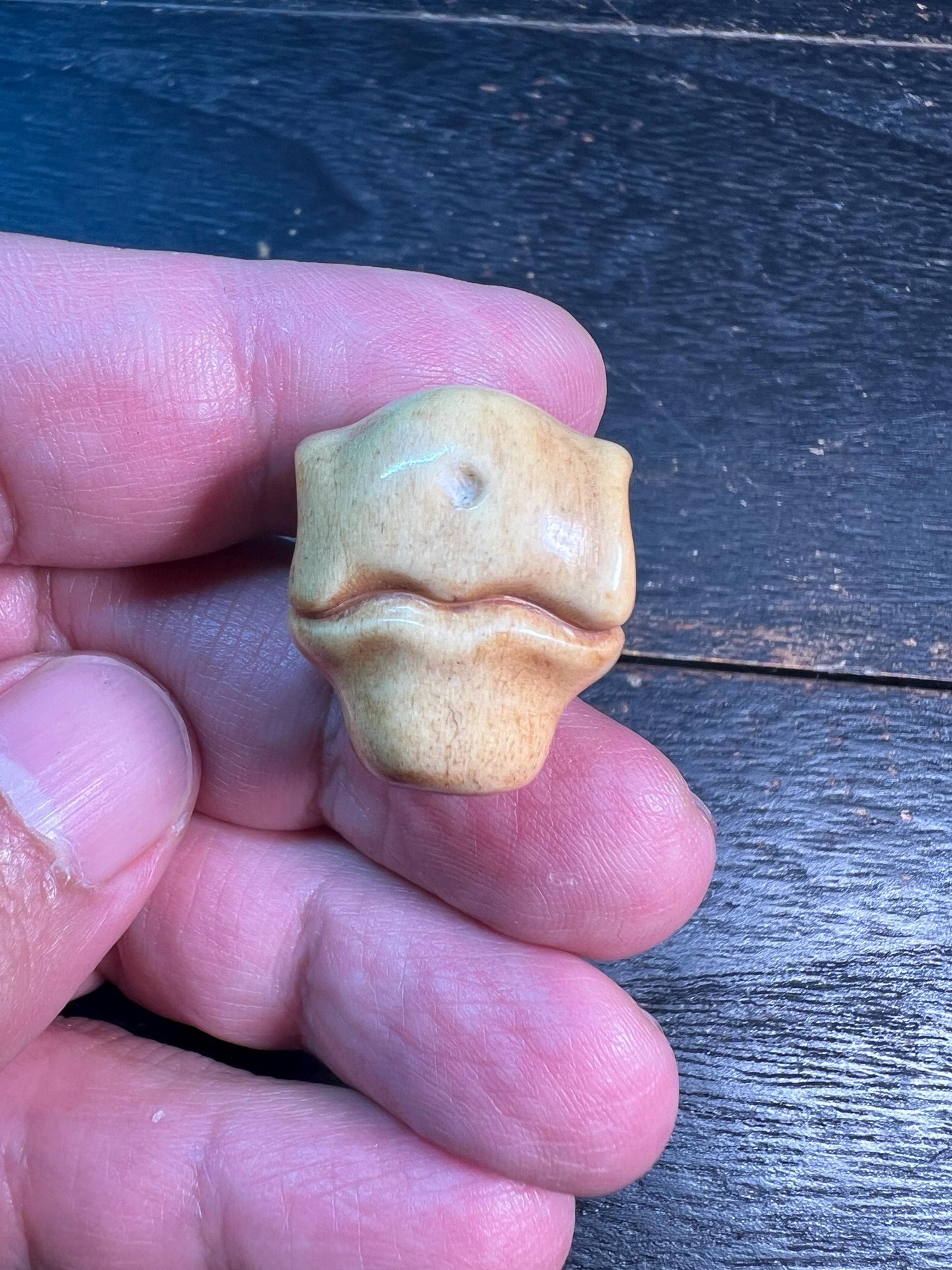 Hand-Carved Tibetan Yak Bone Guru Bead | Unique “Shark Back” Mala Focal Bead | Authentic Buddhist Prayer Bead Component