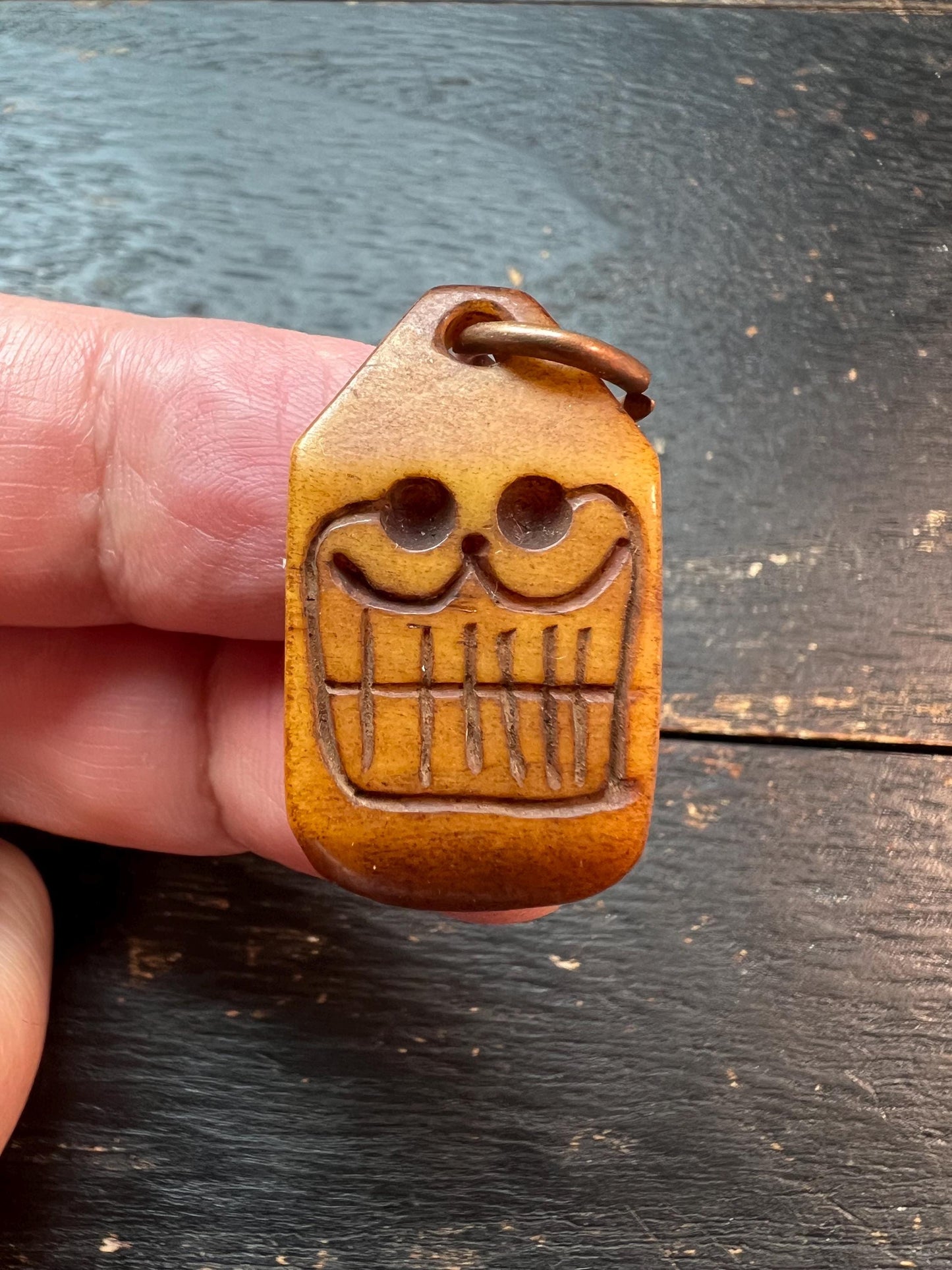Handmade Nepal Tibet Buddhist Yak Bone Pendant – Carved Symbol Talisman Ornament – Unique Spiritual Jewelry