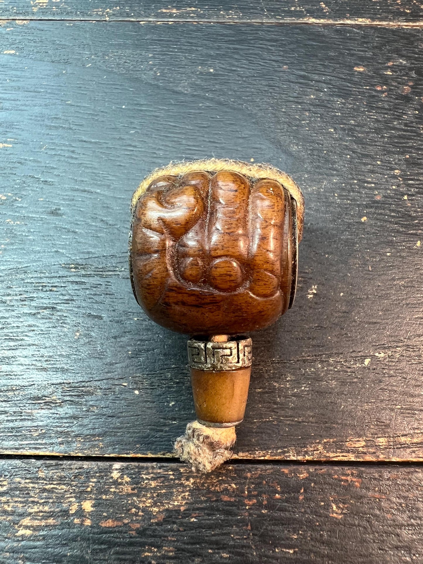 Hand-Carved Yak Bone Fist Guru Bead | Tibetan Mala Connector | Protection & Strength Symbol
