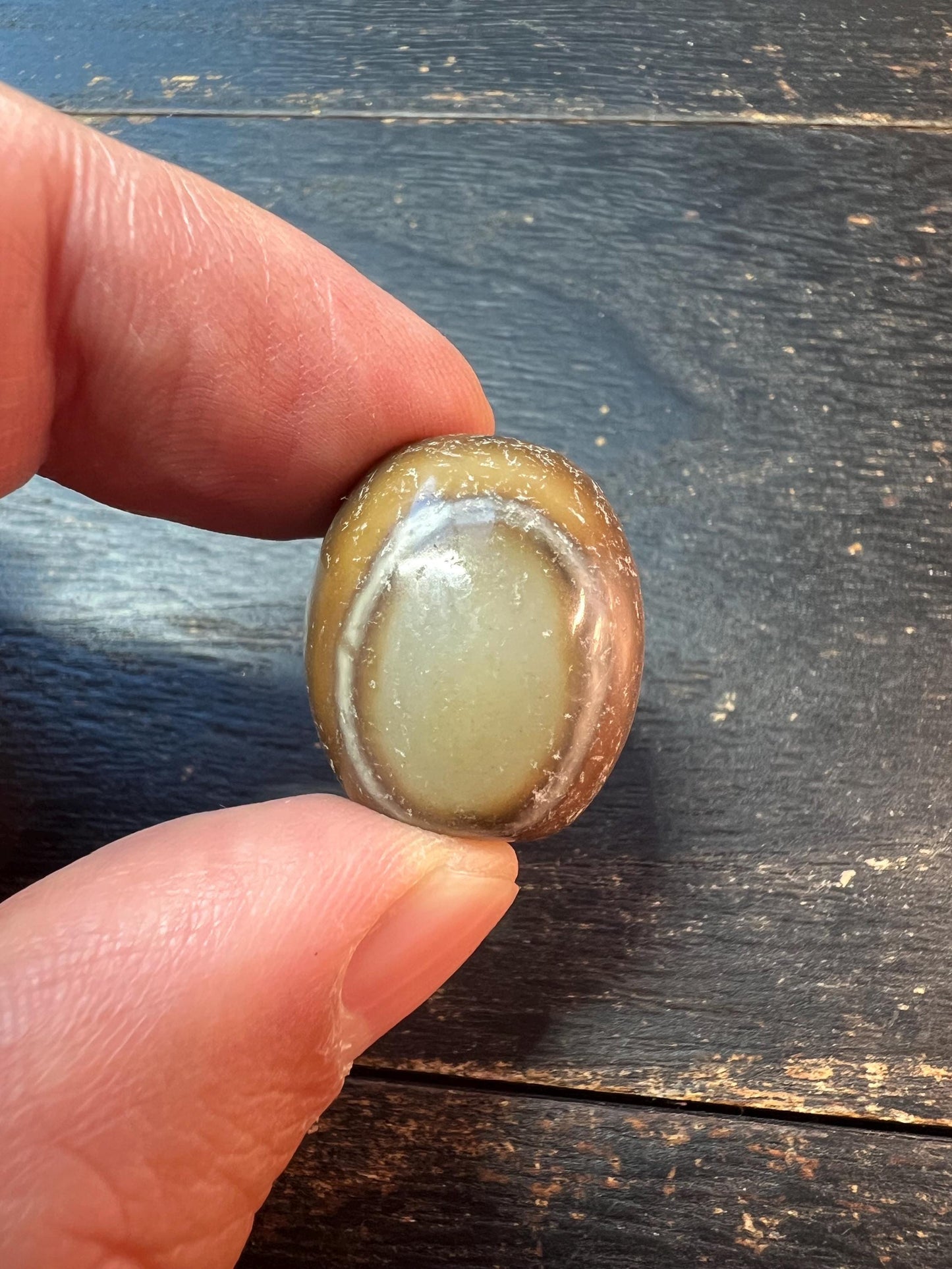 Tibetan Round Agate Bead | Natural Dzi-Style Antique Gemstone | Handmade Buddhist Meditation Talisman