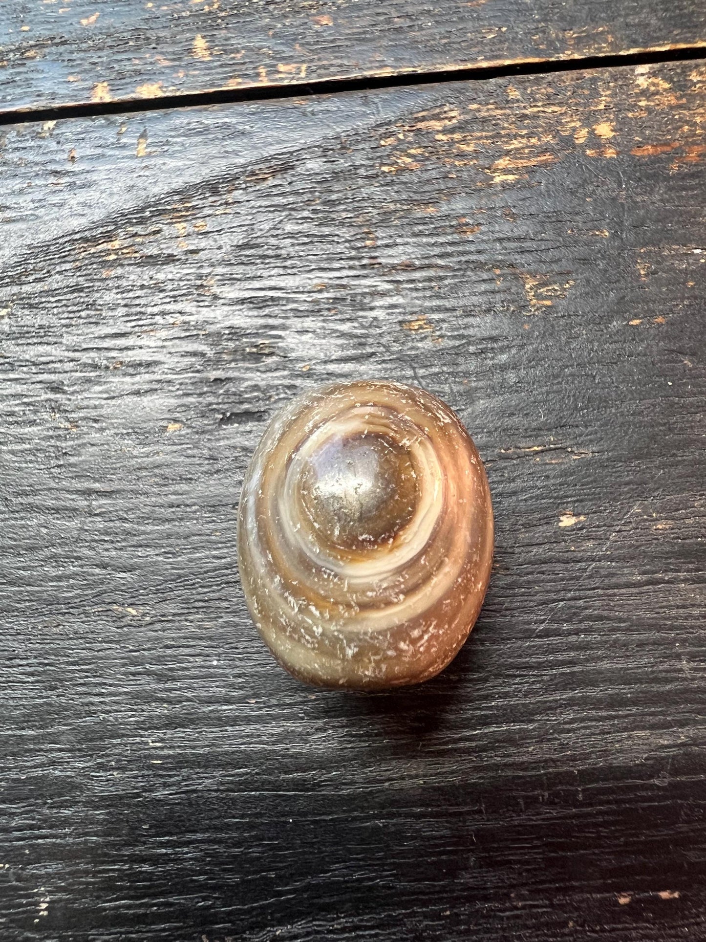 Tibetan Round Agate Bead | Natural Dzi-Style Antique Gemstone | Handmade Buddhist Meditation Talisman