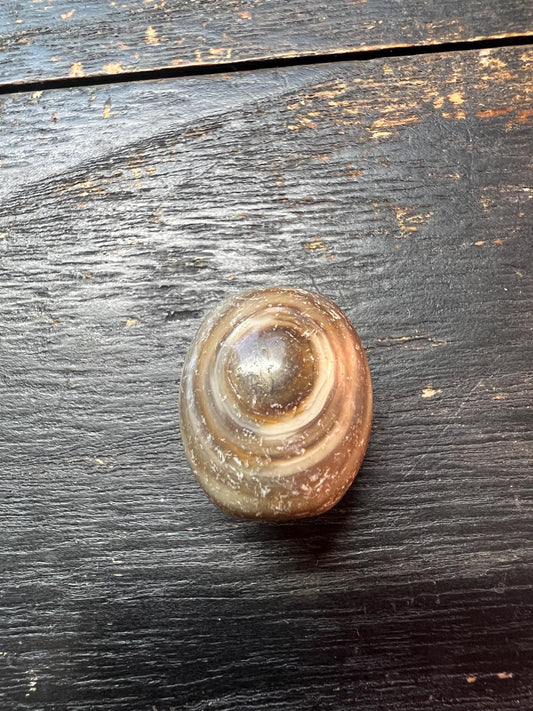 Tibetan Round Agate Bead | Natural Dzi-Style Antique Gemstone | Handmade Buddhist Meditation Talisman