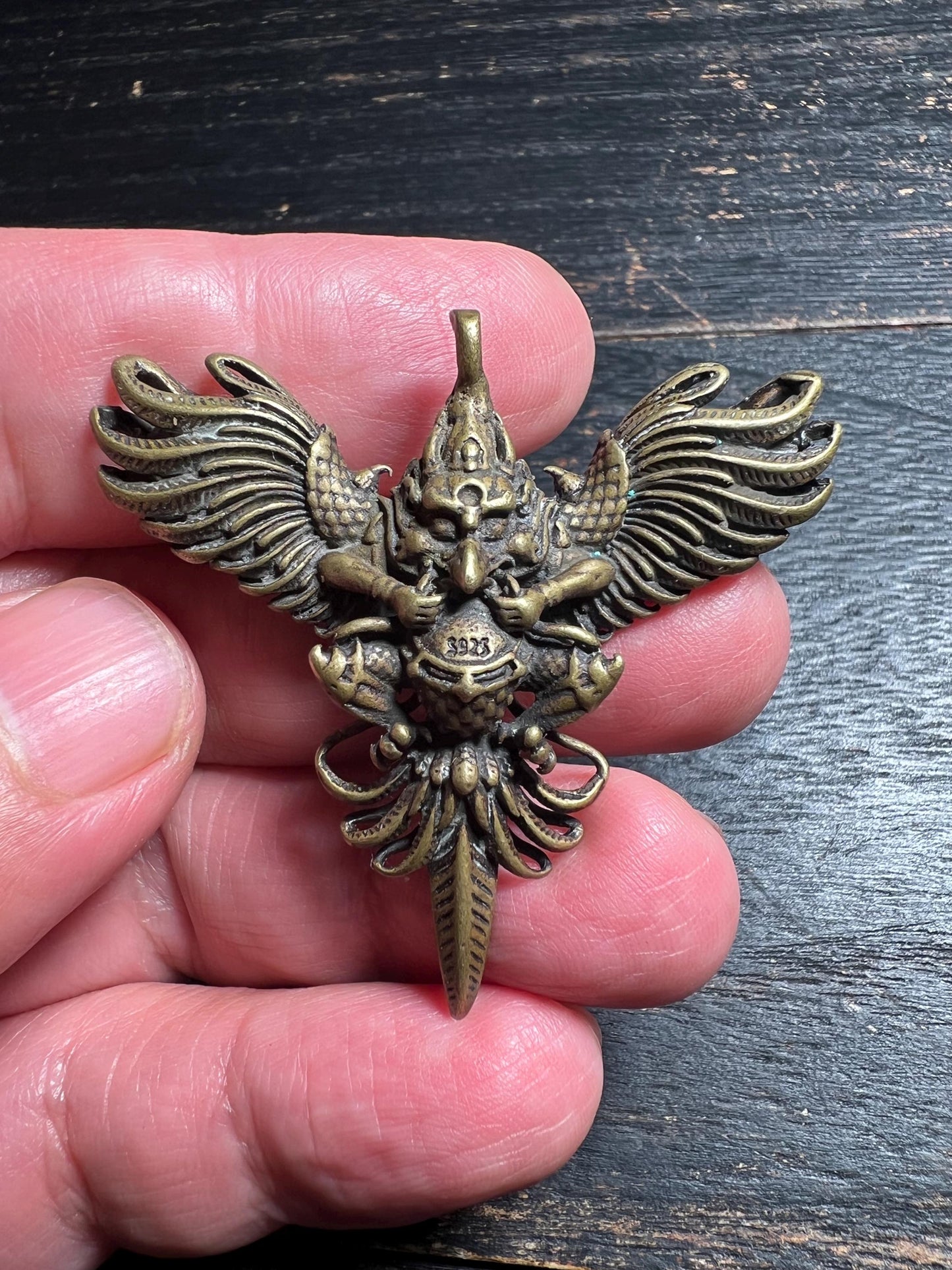 Garuda Vajra Amulet Pendant | Tibetan Protector Talisman | Vintage-Style Copper Buddhist Jewelry
