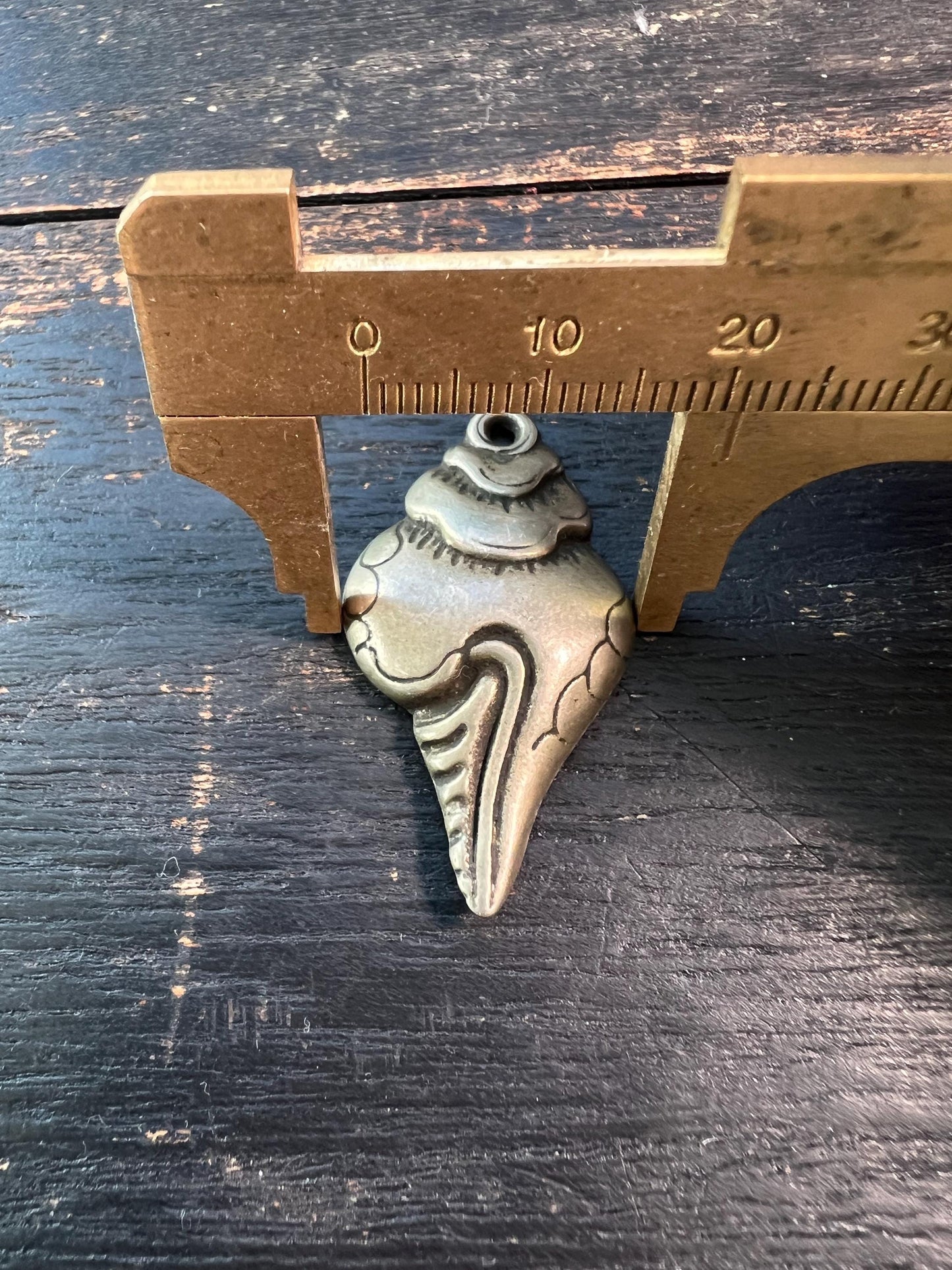 Nepal Tibetan Buddhist Brass Conch Shell Talisman Pendant | Protective Amulet | Spiritual Jewelry | Eight Auspicious Symbols | Handmade