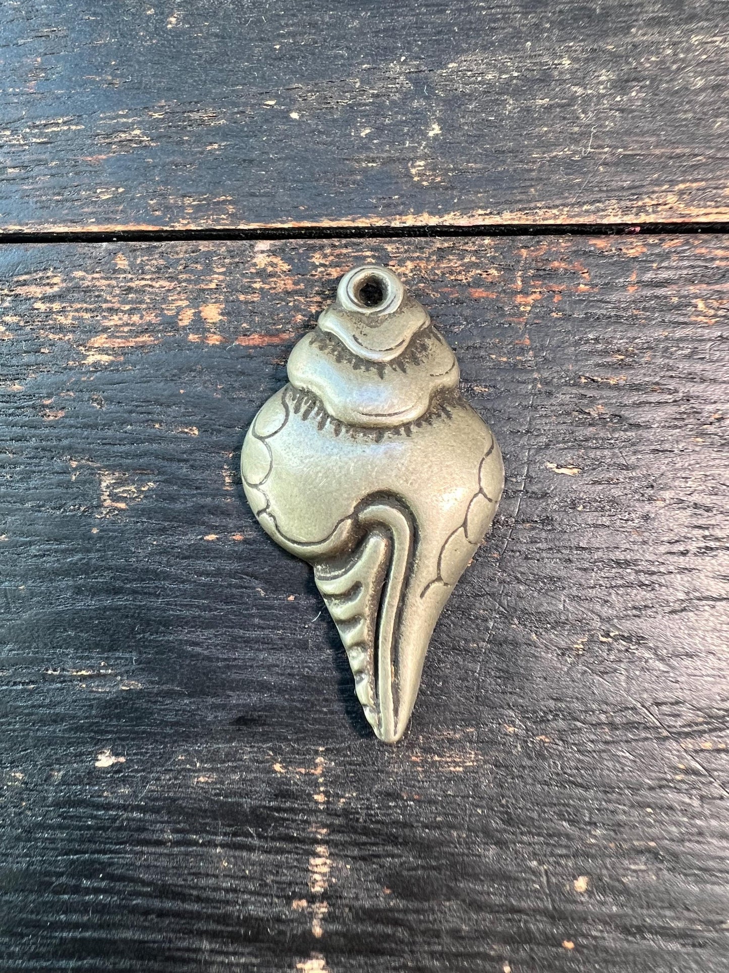 Nepal Tibetan Buddhist Brass Conch Shell Talisman Pendant | Protective Amulet | Spiritual Jewelry | Eight Auspicious Symbols | Handmade