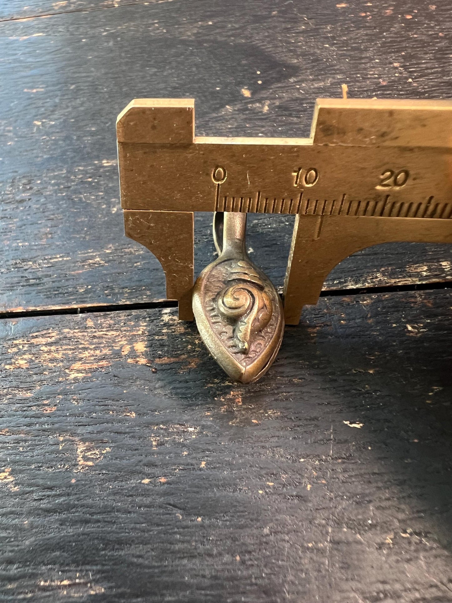 Handmade Tibetan Brass Conch Amulet Pendant | Dungkar Mala Guru Bead | Buddhist Auspicious Symbol