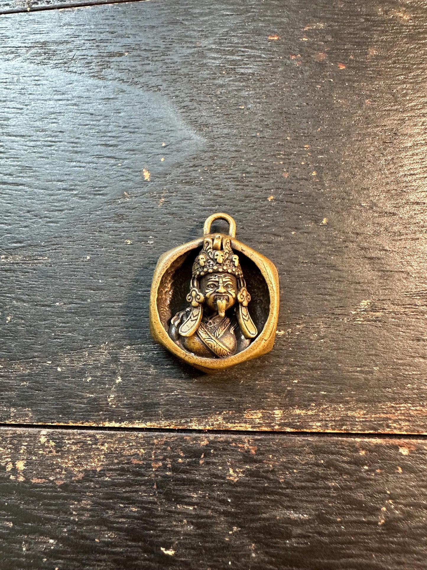 Vintage Copper Mahakala Buddha Pendant – Wrathful Deity Protector