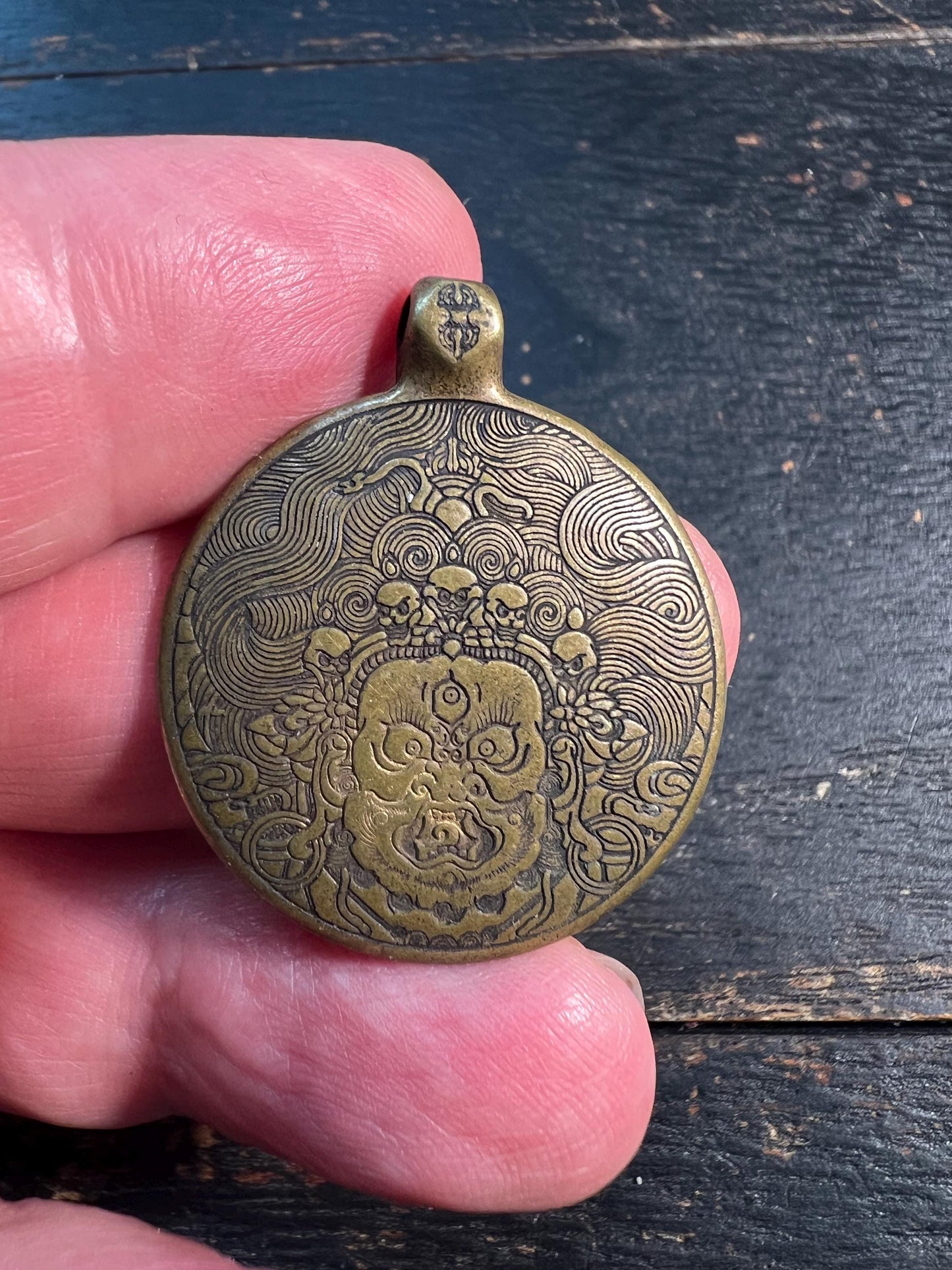 Tibetan Nine Palace Bagua Amulet Pendant | Double-Sided Protection Talisman | Bronze or Brass Feng Shui Charm