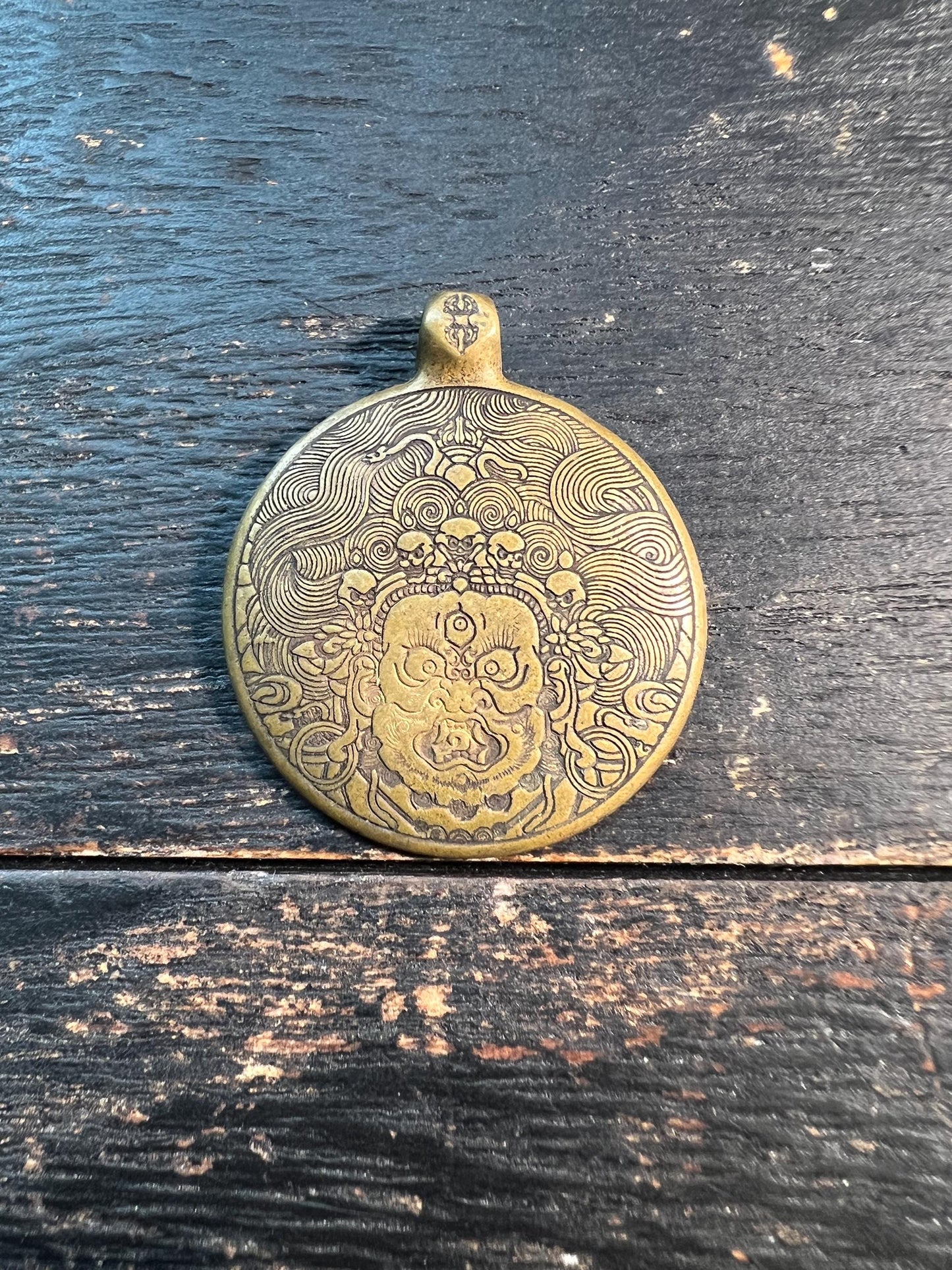 Tibetan Nine Palace Bagua Amulet Pendant | Double-Sided Protection Talisman | Bronze or Brass Feng Shui Charm