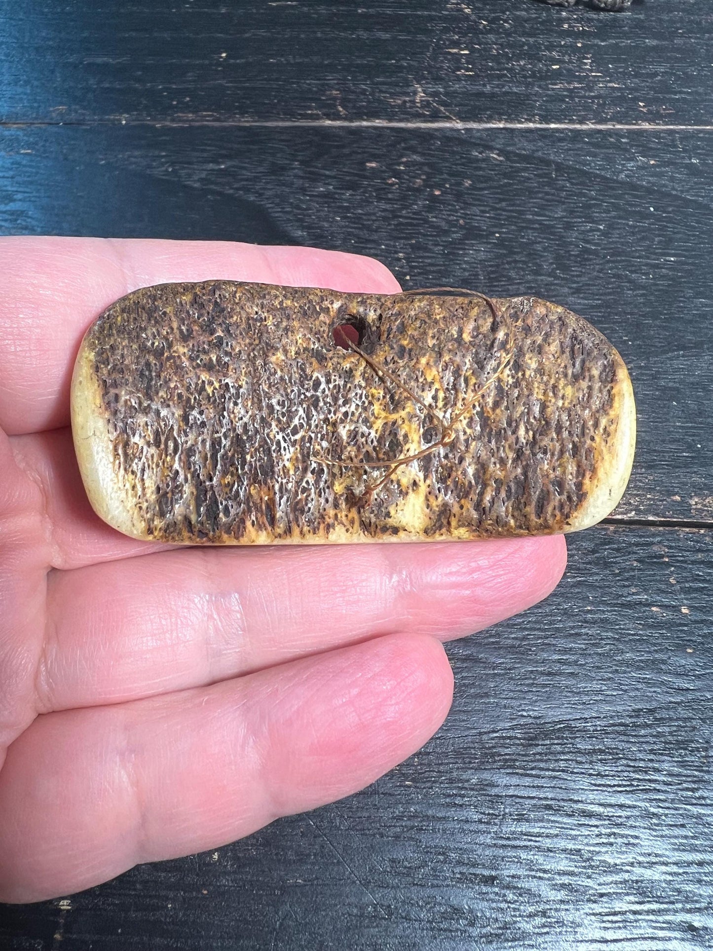 Hand-Carved Yak Bone Pendant – Tibetan Mantra Amulet, Ethnic Tribal Jewelry, Spiritual Necklace Charm