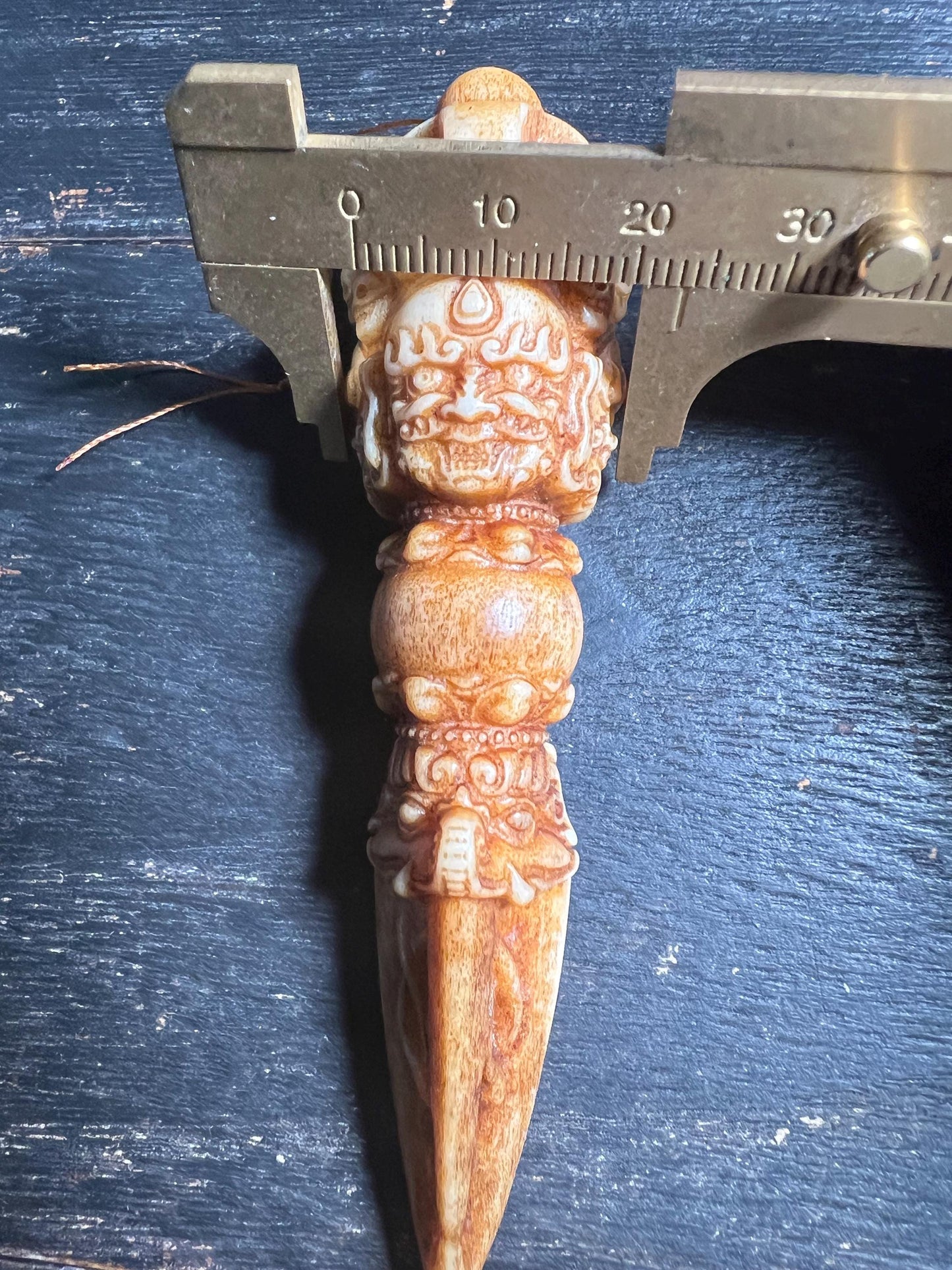Hand-Carved Antler Phurpa Dagger | Tibetan Ritual Kila Dagger | Deer Antler Vajrakilaya Amulet | Himalayan Shamanic Tool | Unique Bone Talis