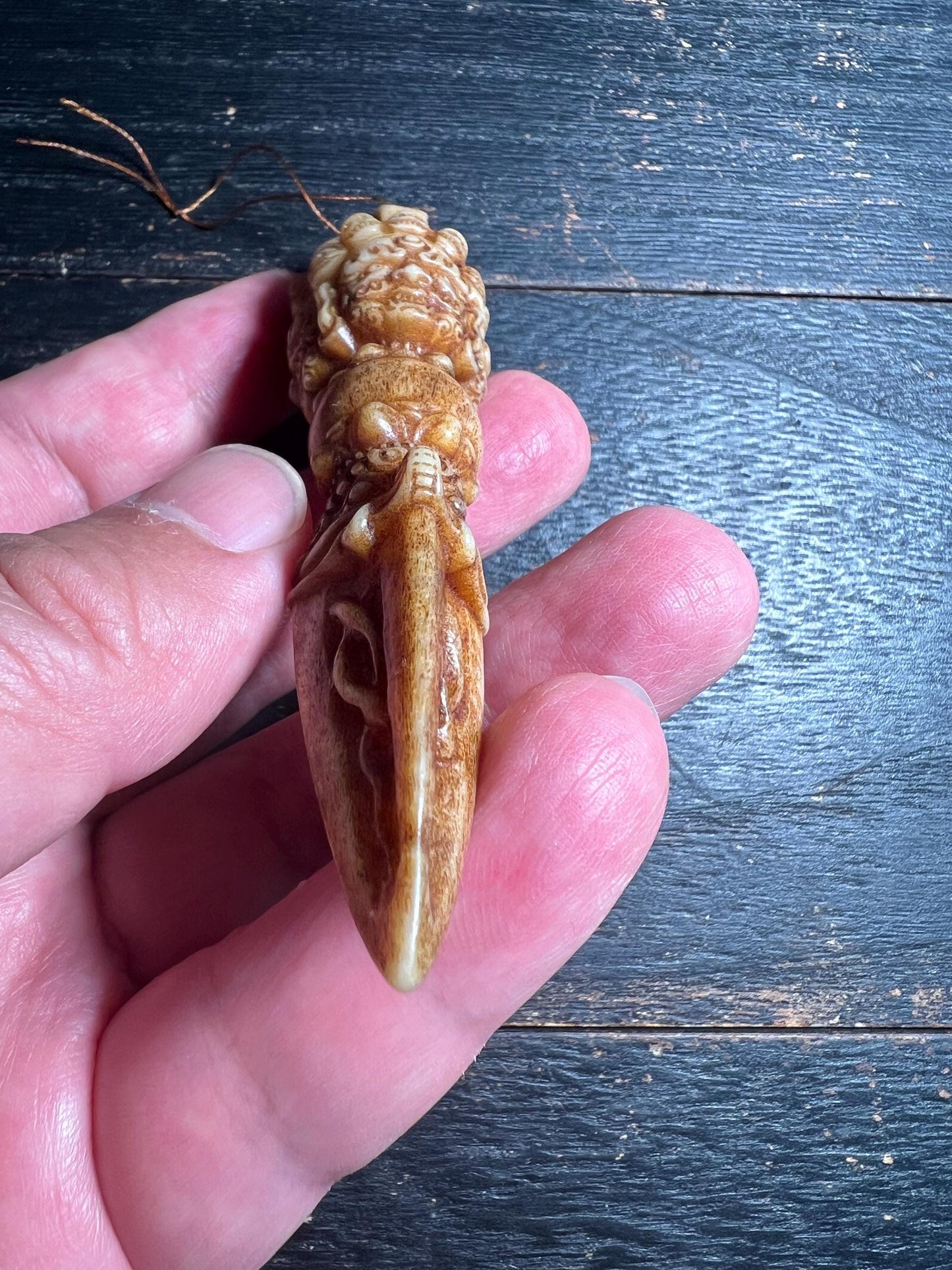 Hand-Carved Antler Phurpa Dagger | Tibetan Ritual Kila Dagger | Deer Antler Vajrakilaya Amulet | Himalayan Shamanic Tool | Unique Bone Talis