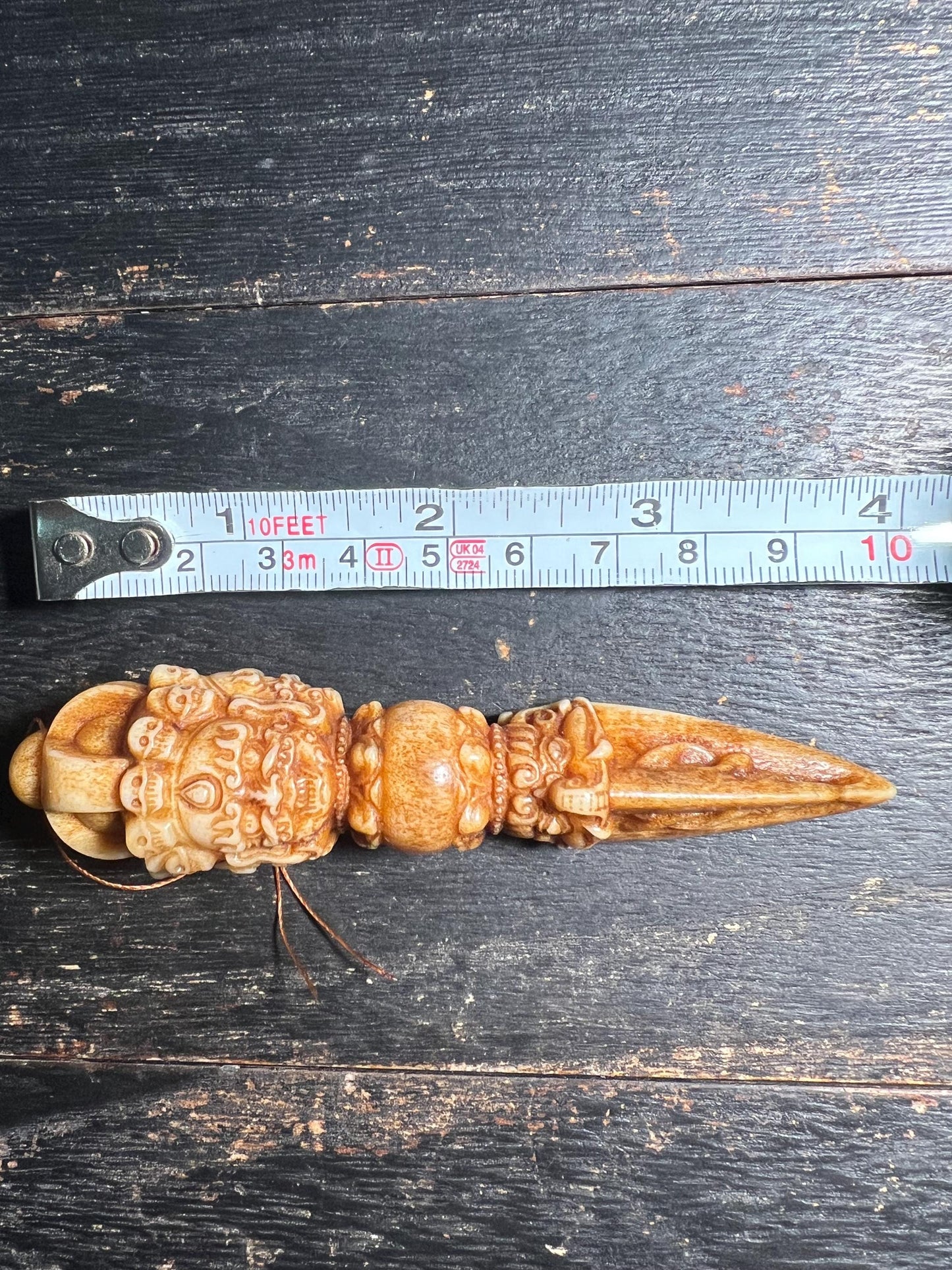 Hand-Carved Antler Phurpa Dagger | Tibetan Ritual Kila Dagger | Deer Antler Vajrakilaya Amulet | Himalayan Shamanic Tool | Unique Bone Talis