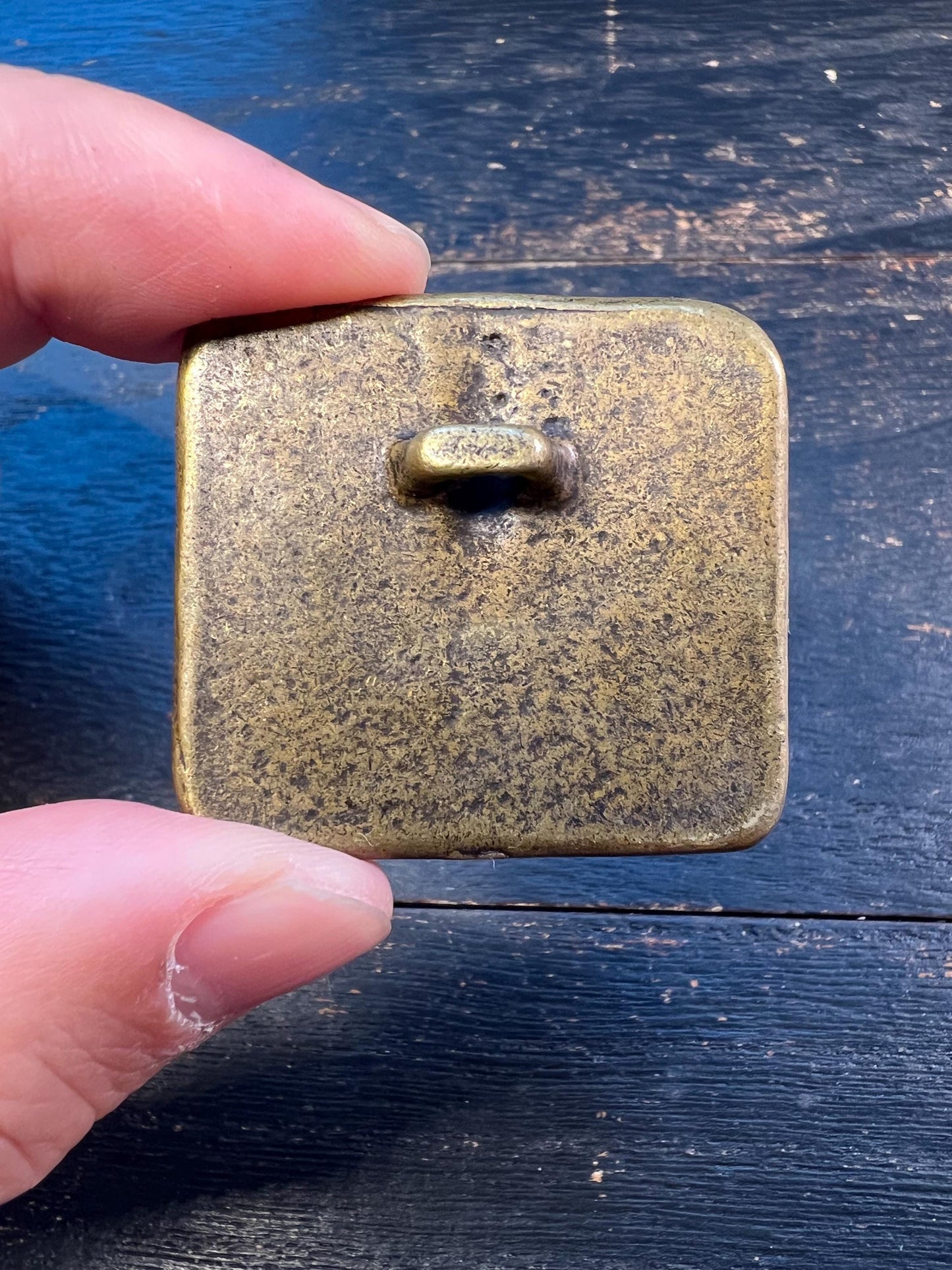Vintage Tibetan Buddhism Sanskrit Seal Stamp, Confucian Classics Brass Amulet