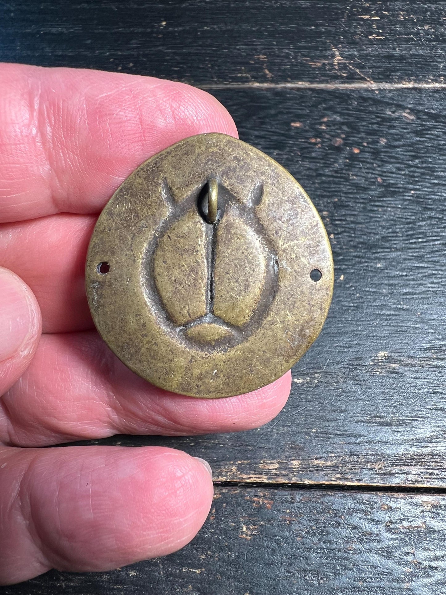Vintage Tibetan Brass Kwan Yin Amulet | Four-Walled Avalokiteshvara Pendant | Buddhist Protection Talisman