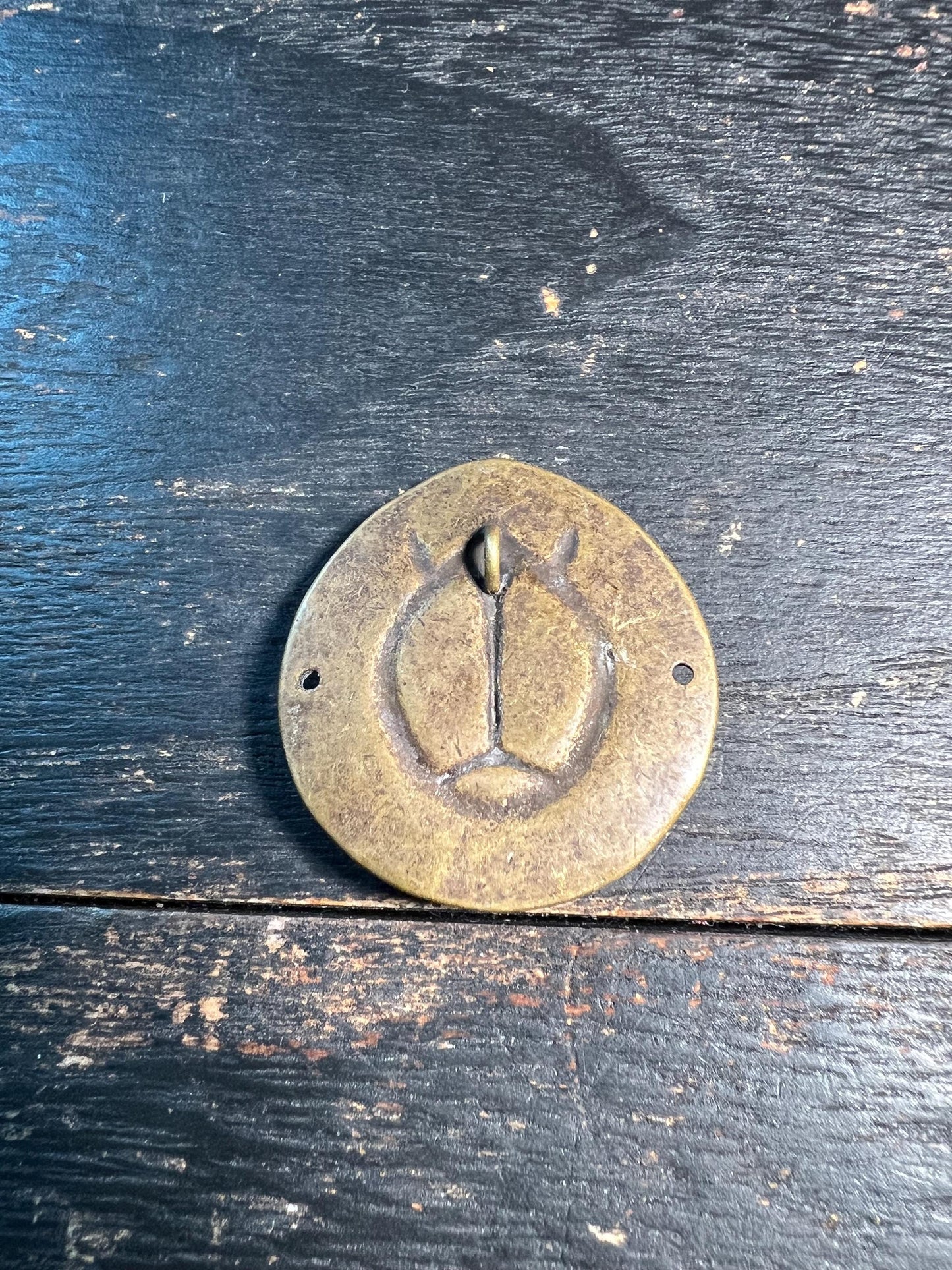 Vintage Tibetan Brass Kwan Yin Amulet | Four-Walled Avalokiteshvara Pendant | Buddhist Protection Talisman