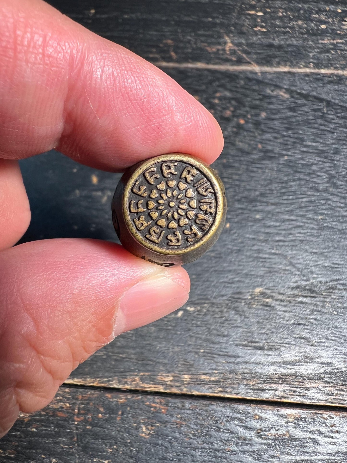 Vintage Tibetan Brass Treasure Vase Amulet | Buddhist Copper Pot Talisman Pendant | Tibetan Wealth Vase Mini Statue