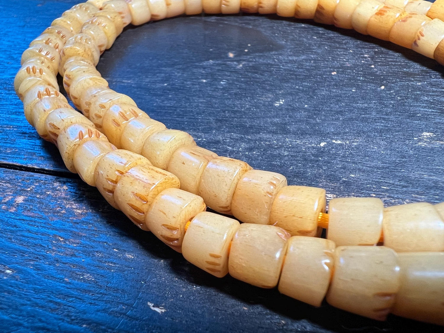 108 Beads Tibetan Yak Bone Mala – Handmade Buddhist Prayer Beads, Meditation Necklace, Authentic Tibetan Amulet, Men & Women
