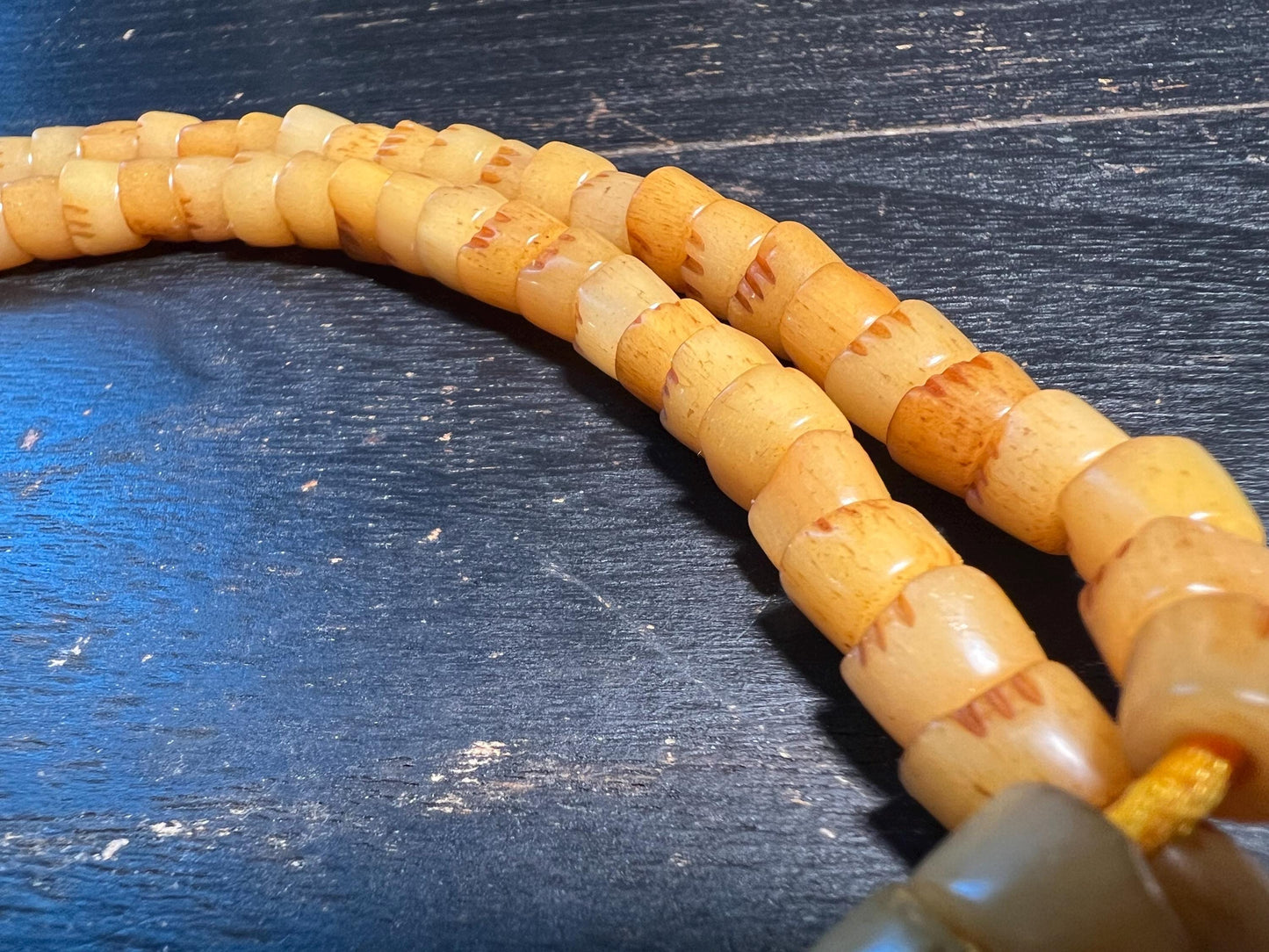 108 Beads Tibetan Yak Bone Mala – Handmade Buddhist Prayer Beads, Meditation Necklace, Authentic Tibetan Amulet, Men & Women