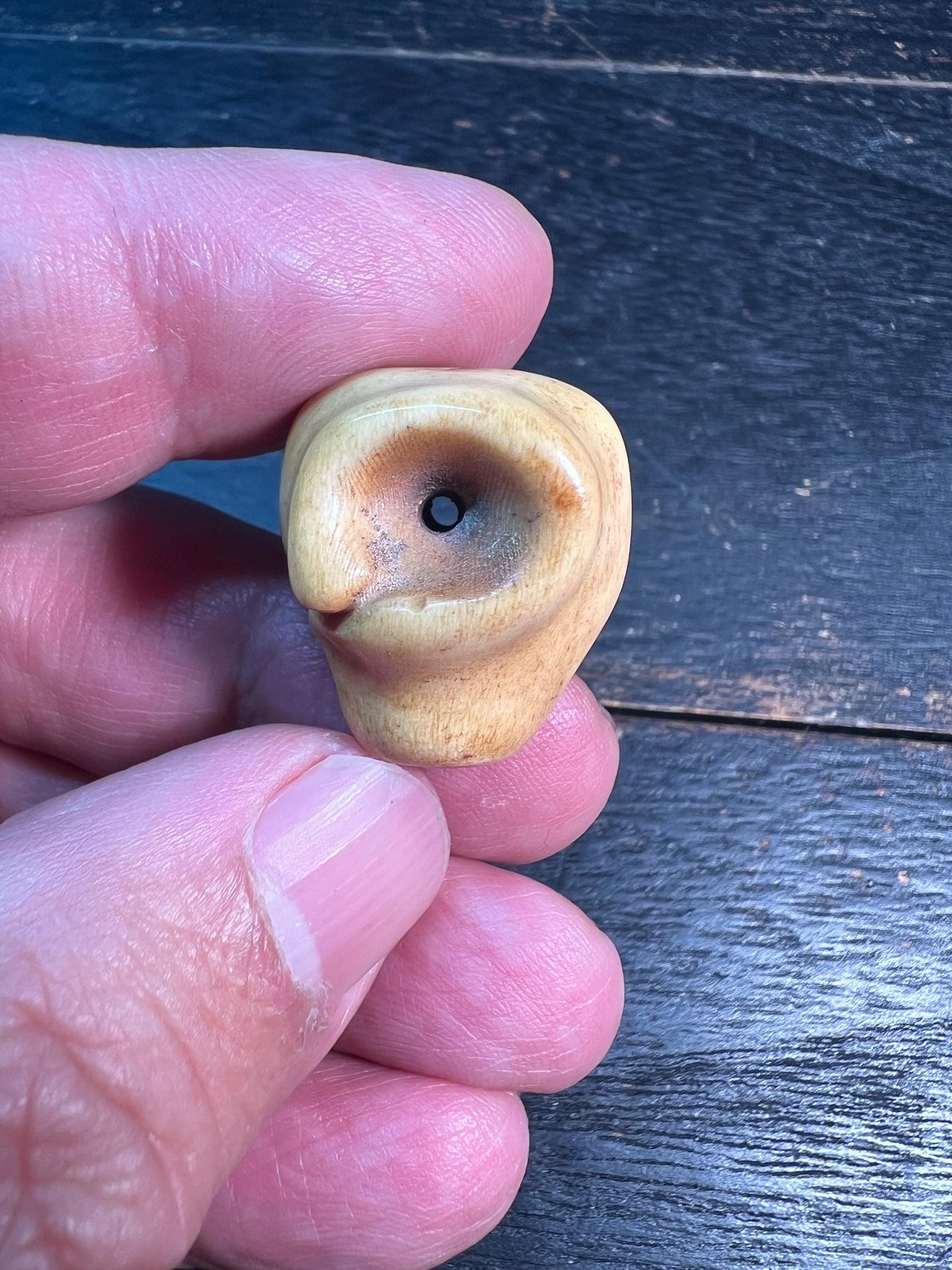Hand-Carved Tibetan Yak Bone Guru Bead | Unique “Shark Back” Mala Focal Bead | Authentic Buddhist Prayer Bead Component