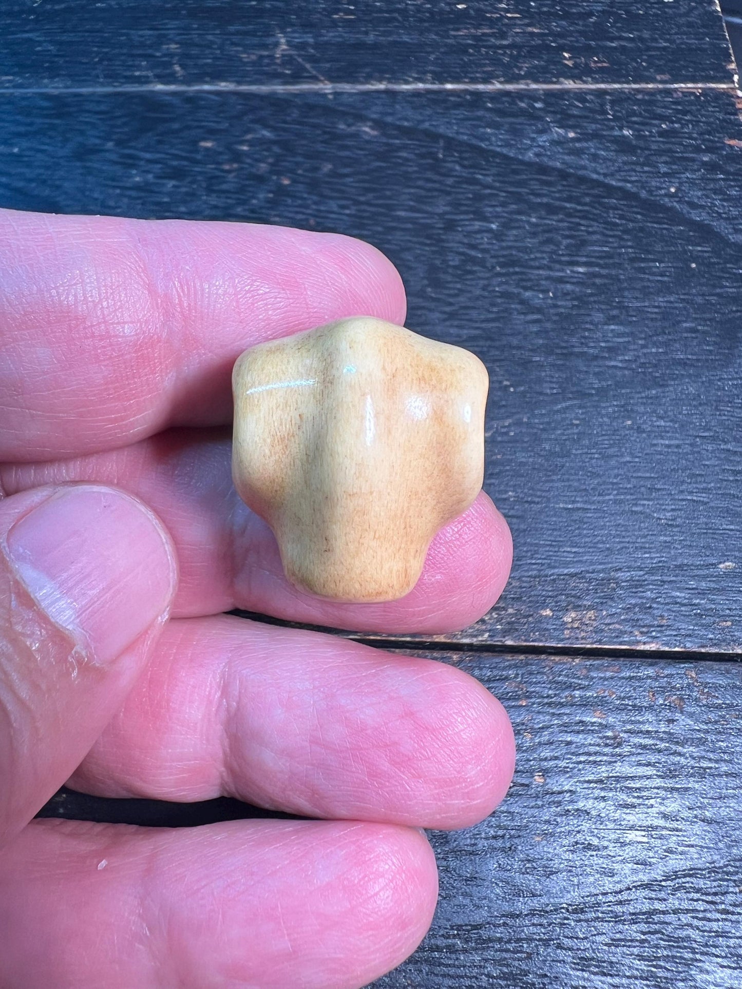 Hand-Carved Tibetan Yak Bone Guru Bead | Unique “Shark Back” Mala Focal Bead | Authentic Buddhist Prayer Bead Component