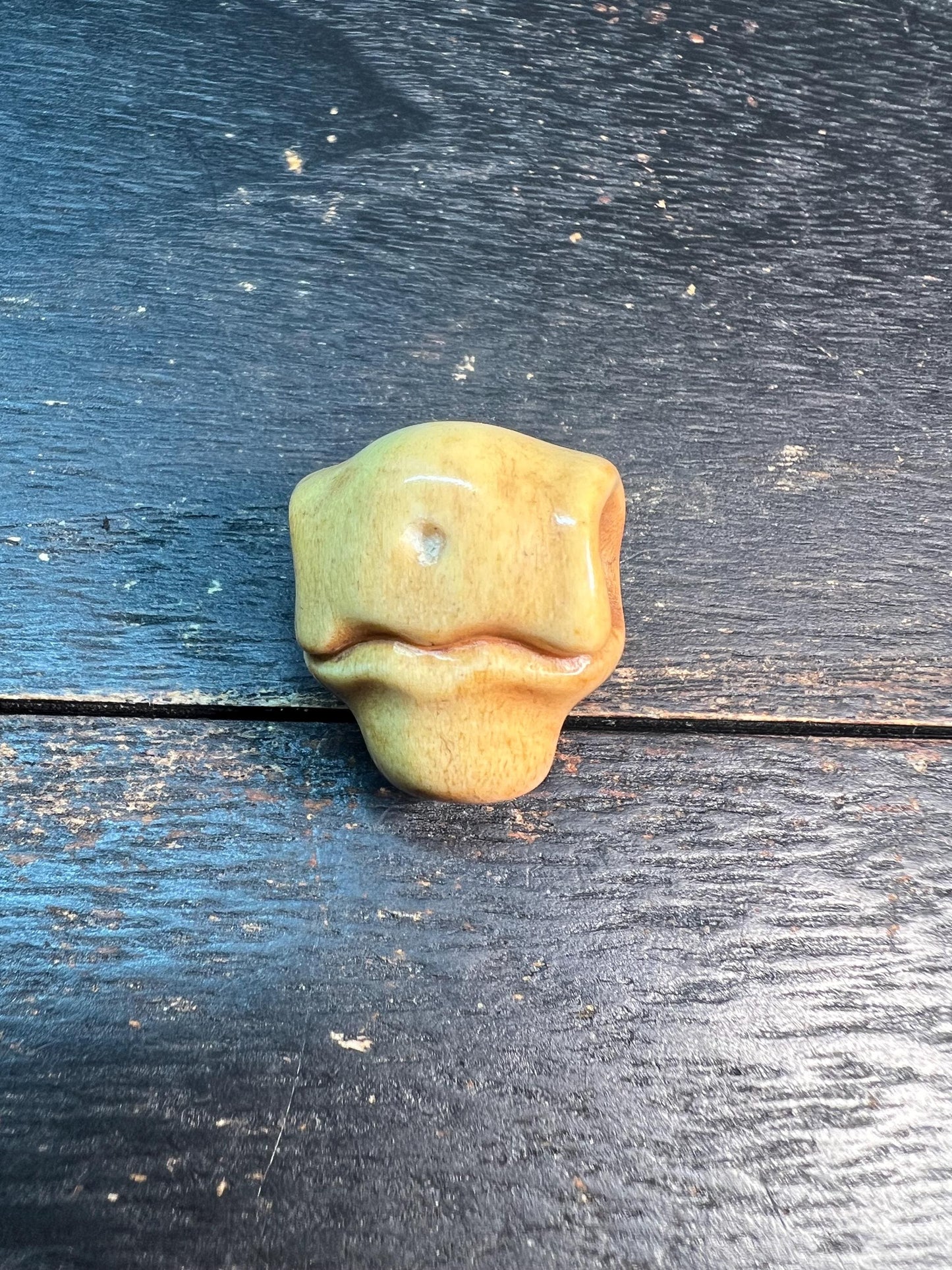 Hand-Carved Tibetan Yak Bone Guru Bead | Unique “Shark Back” Mala Focal Bead | Authentic Buddhist Prayer Bead Component