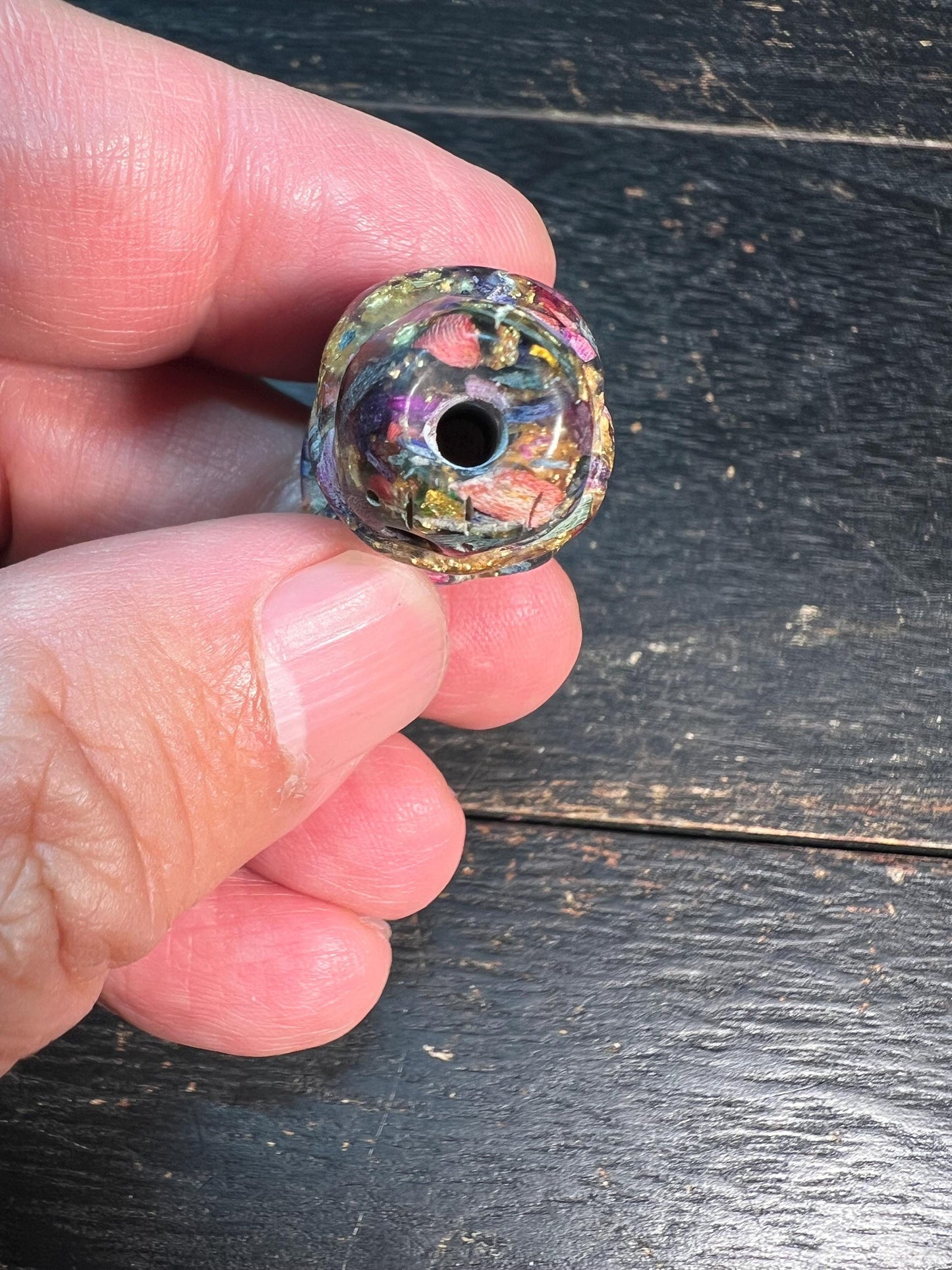 Hand-Carved Yak Bone Guru Bead Dice – Tibetan Mala Connector with Antique Finish
