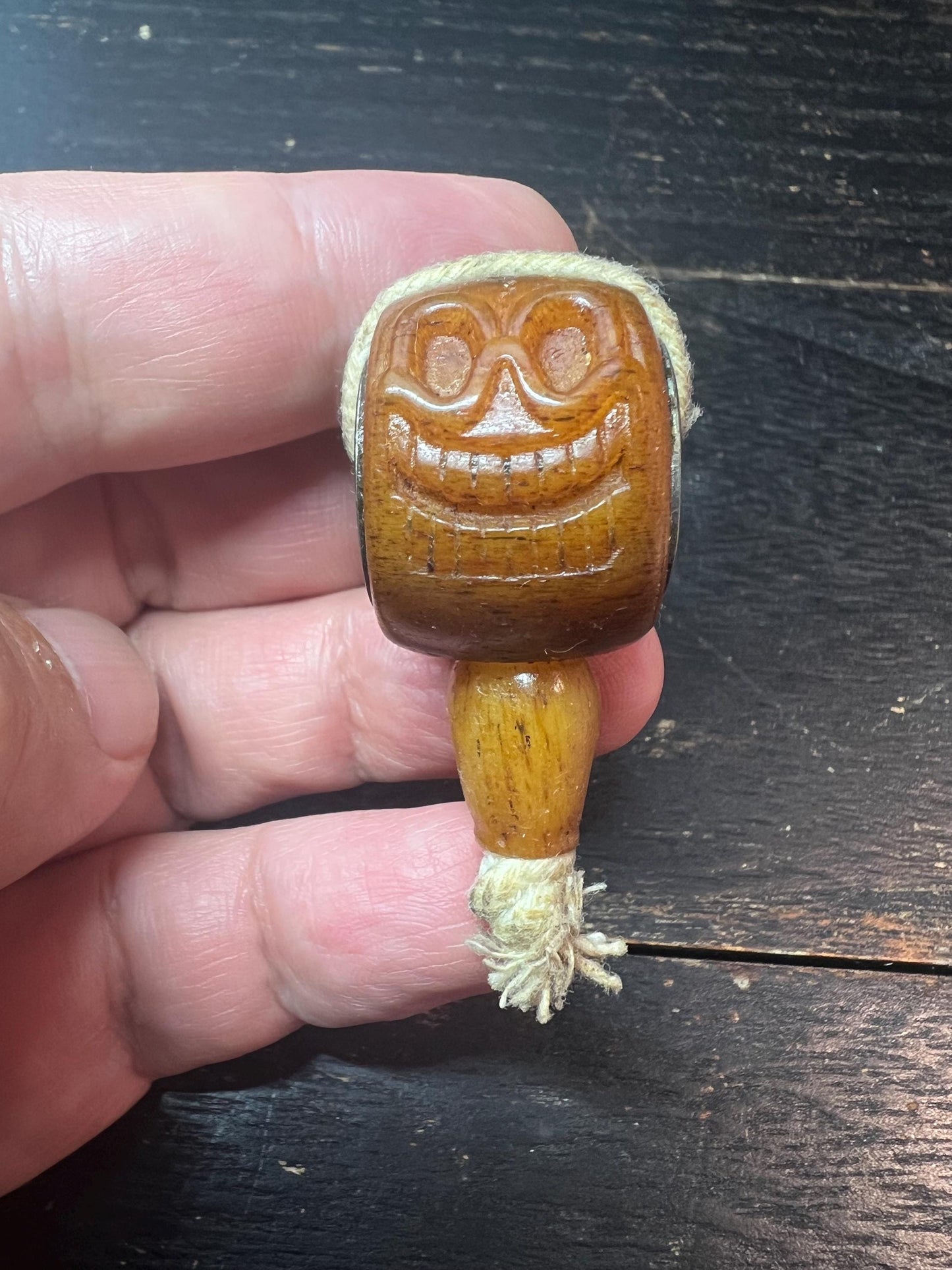 Hand-Carved Yak Bone Citipati Guru Bead | Tibetan Buddhist Mala Centerpiece | Skull Bead for Prayer Necklace | Nepal Himalayan Bone Carving