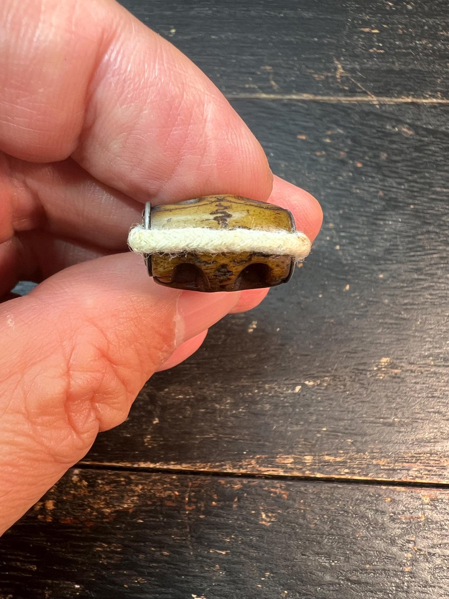 Hand-Carved Yak Bone Skull Guru Bead | Tibetan Mala Connector | Symbol of Impermanence & Protection