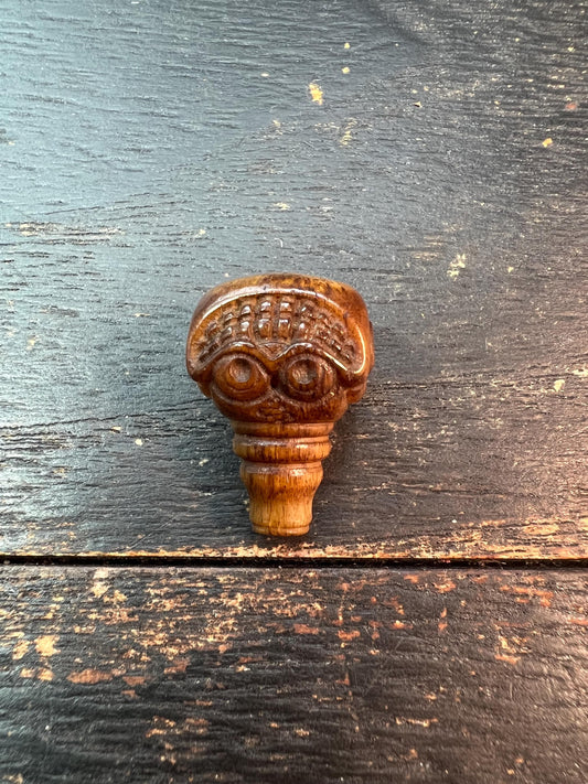 Tibetan Camel Bone Citipati Skull Guru Bead – Three-Way Connector, Hand-Carved
