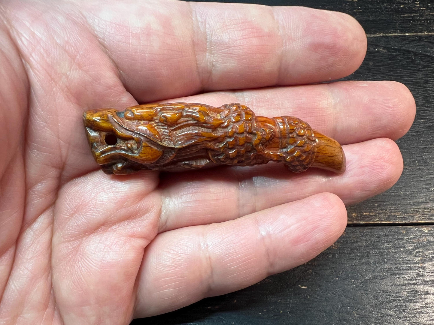 Hand-Carved Tibetan Yak Bone Dragon Column Pendant | Spiritual Dragon Totem Necklace | Himalayan Ethnic Jewelry