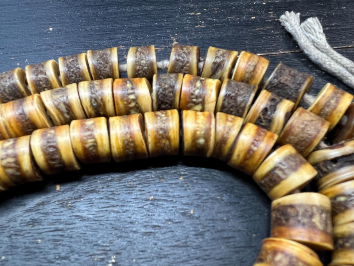 108 Bead Yak Bone Mala | Handcrafted Tibetan Buddhist Prayer Beads | 12.5mm, 40” | Natural Meditation Mala Necklace