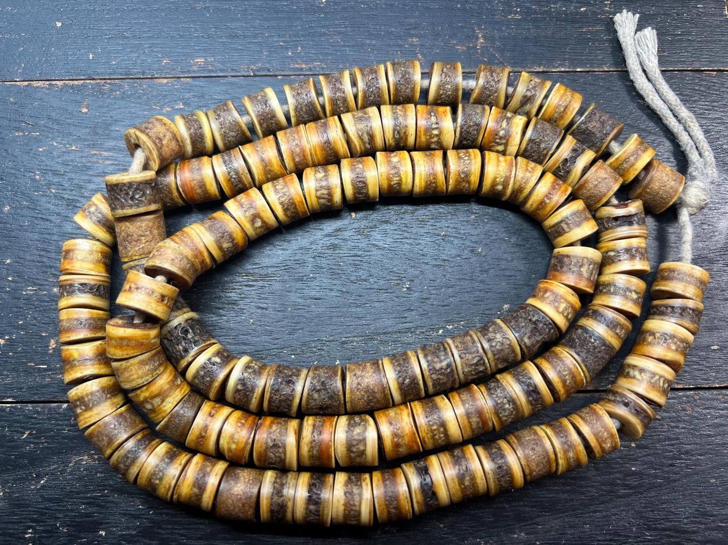 108 Bead Yak Bone Mala | Handcrafted Tibetan Buddhist Prayer Beads | 12.5mm, 40” | Natural Meditation Mala Necklace