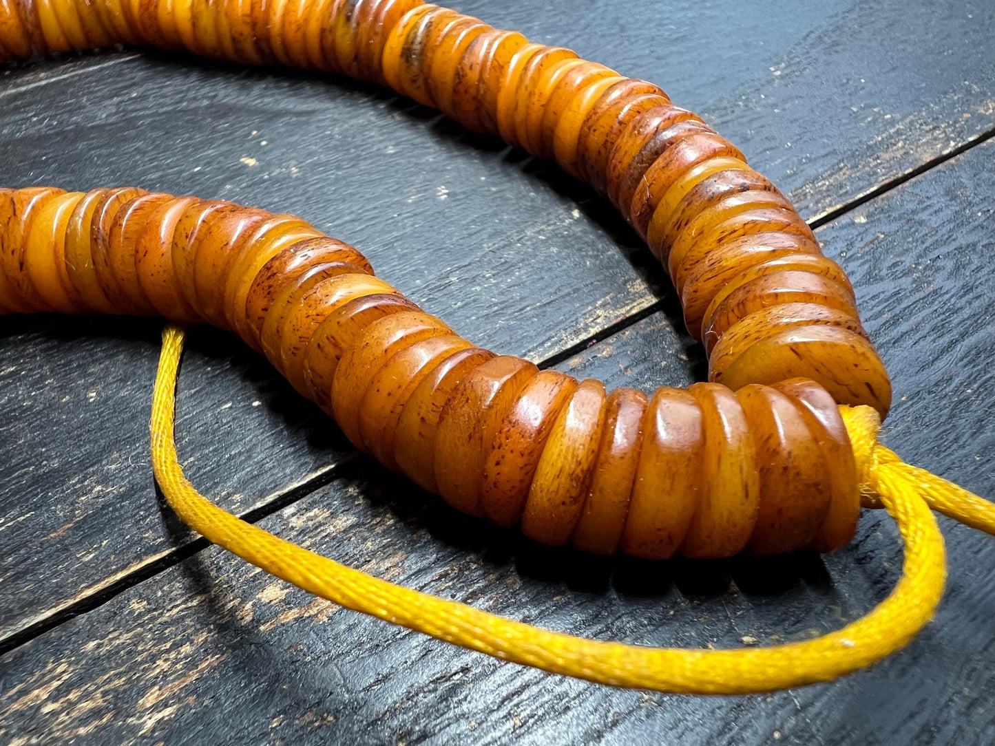 108 Bead Yak Bone Mala | Tibetan Buddhist Prayer Beads | 12mm Handcrafted | 12” Traditional Meditation Necklace