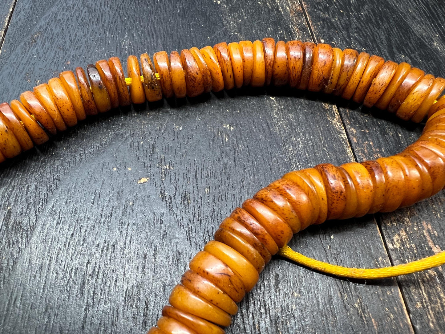 108 Bead Yak Bone Mala | Tibetan Buddhist Prayer Beads | 12mm Handcrafted | 12” Traditional Meditation Necklace
