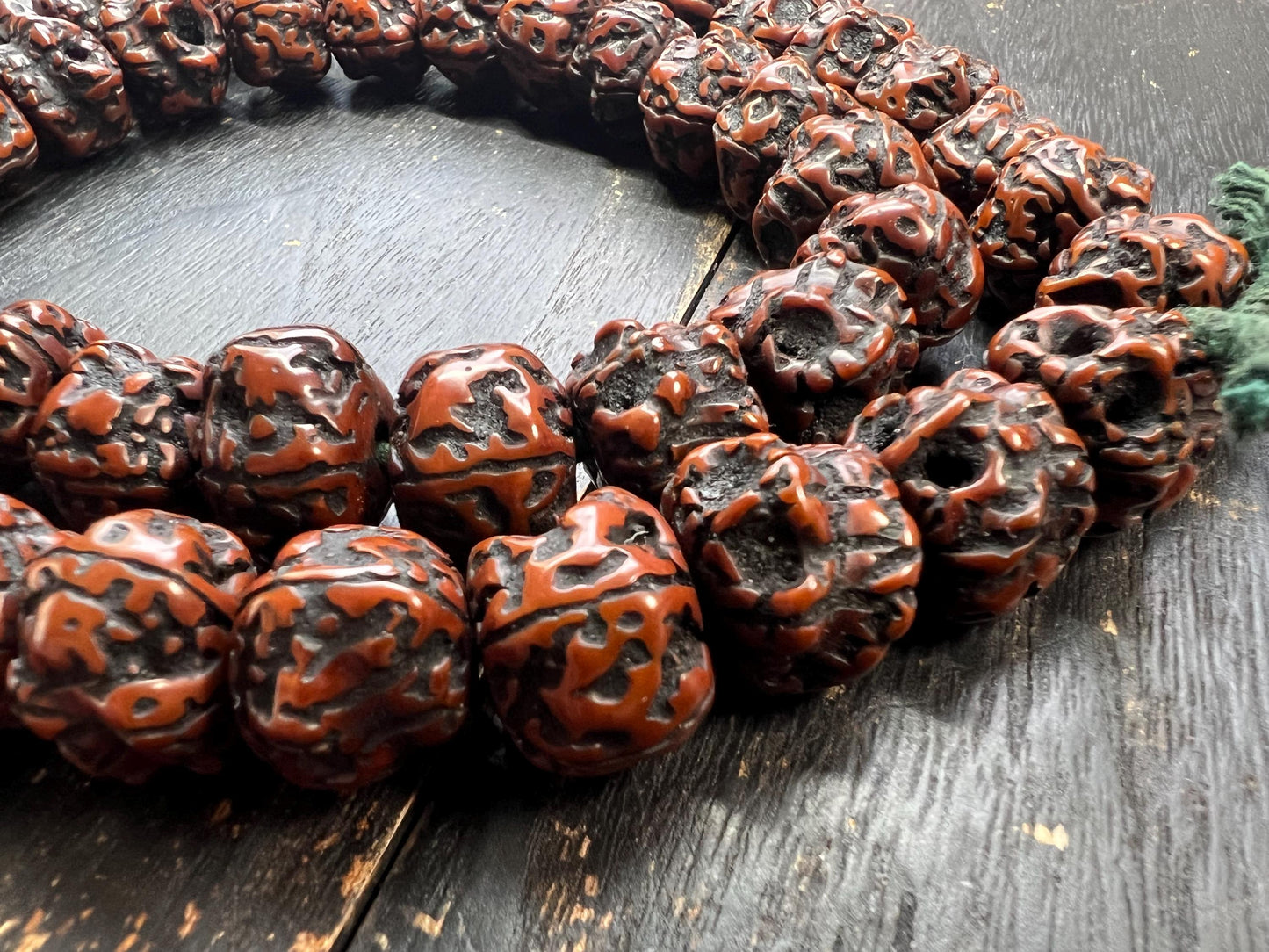 54 Vajra Bodhi Seed Mala – 18mm Charnel Ground Citipati Shaped Beads, 30 Inch, Tibetan Buddhist Prayer Beads, Large Vintage Style Meditatio