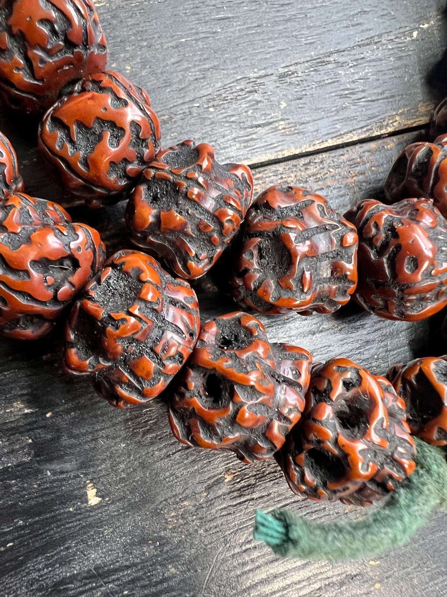 54 Vajra Bodhi Seed Mala – 18mm Charnel Ground Citipati Shaped Beads, 30 Inch, Tibetan Buddhist Prayer Beads, Large Vintage Style Meditatio