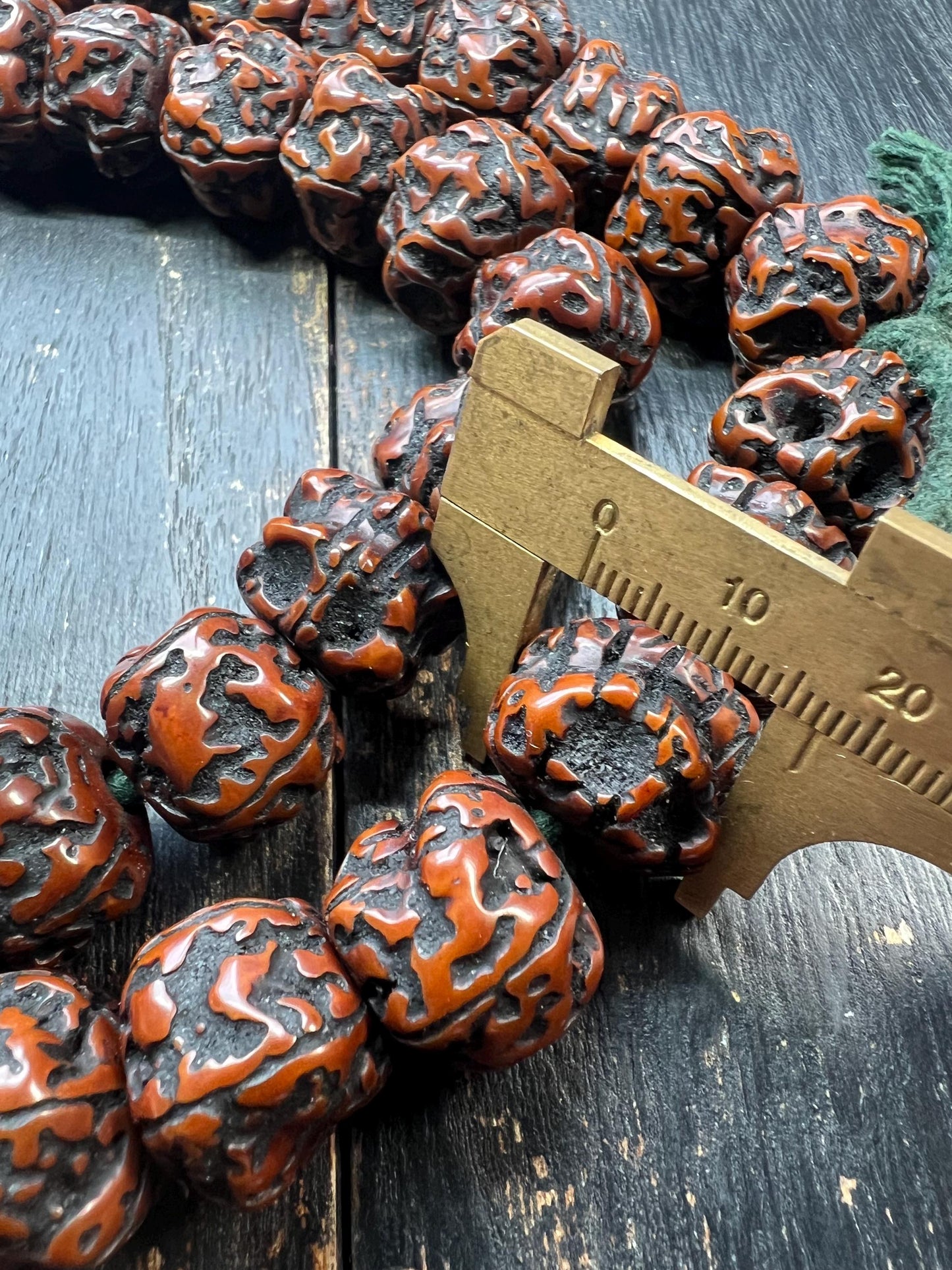 54 Vajra Bodhi Seed Mala – 18mm Charnel Ground Citipati Shaped Beads, 30 Inch, Tibetan Buddhist Prayer Beads, Large Vintage Style Meditatio