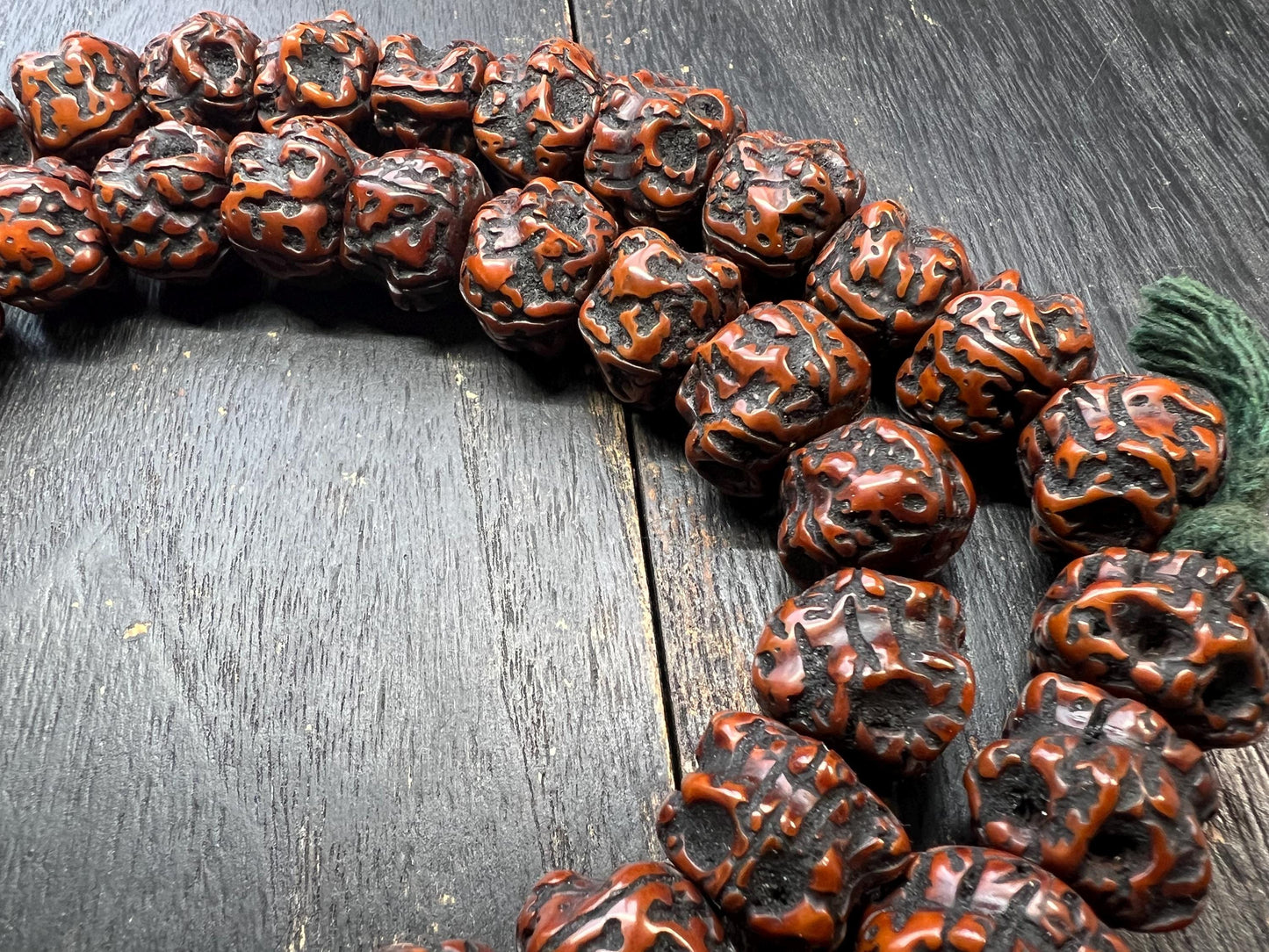 54 Vajra Bodhi Seed Mala – 18mm Charnel Ground Citipati Shaped Beads, 30 Inch, Tibetan Buddhist Prayer Beads, Large Vintage Style Meditatio