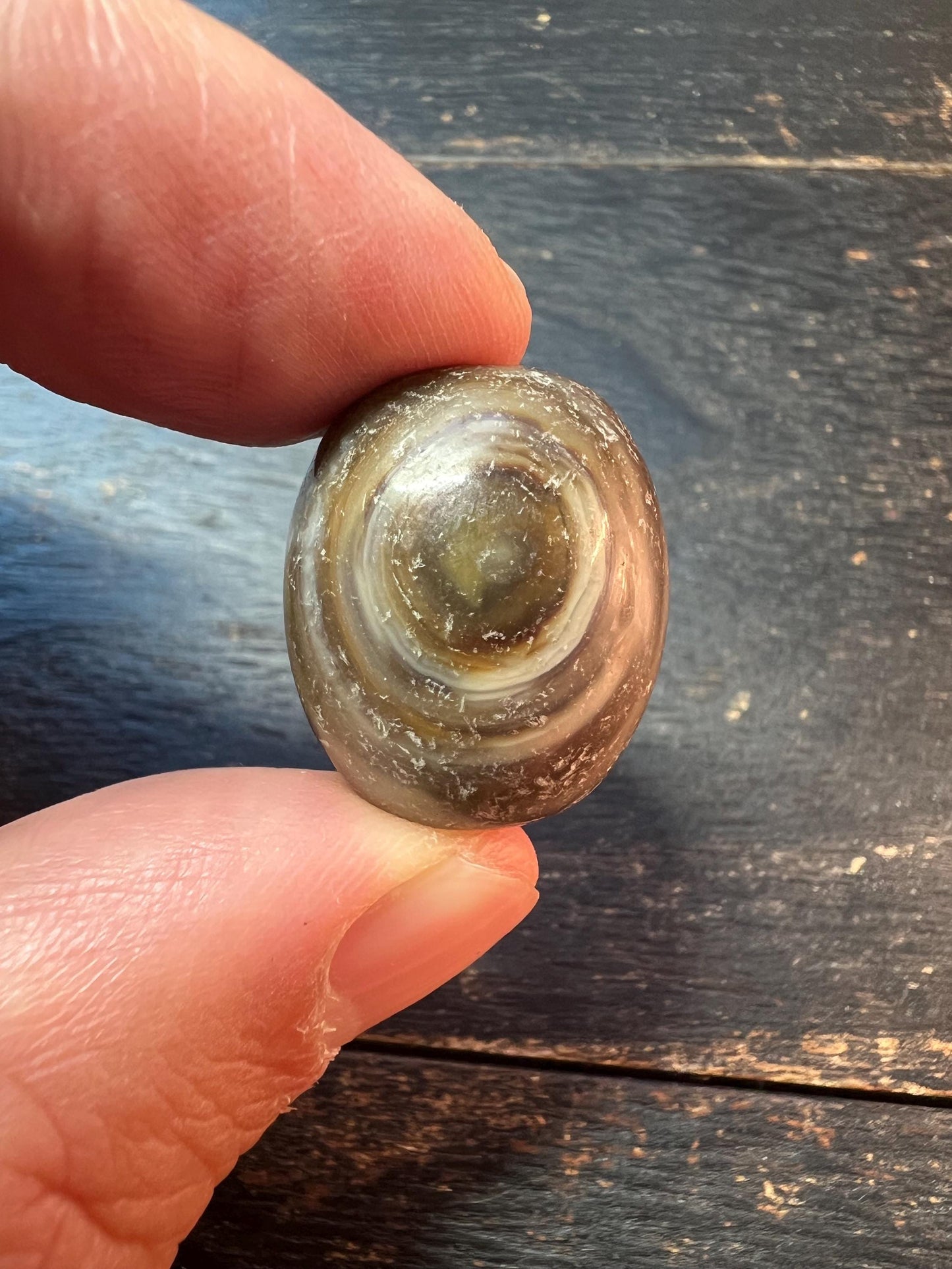 Tibetan Round Agate Bead | Natural Dzi-Style Antique Gemstone | Handmade Buddhist Meditation Talisman