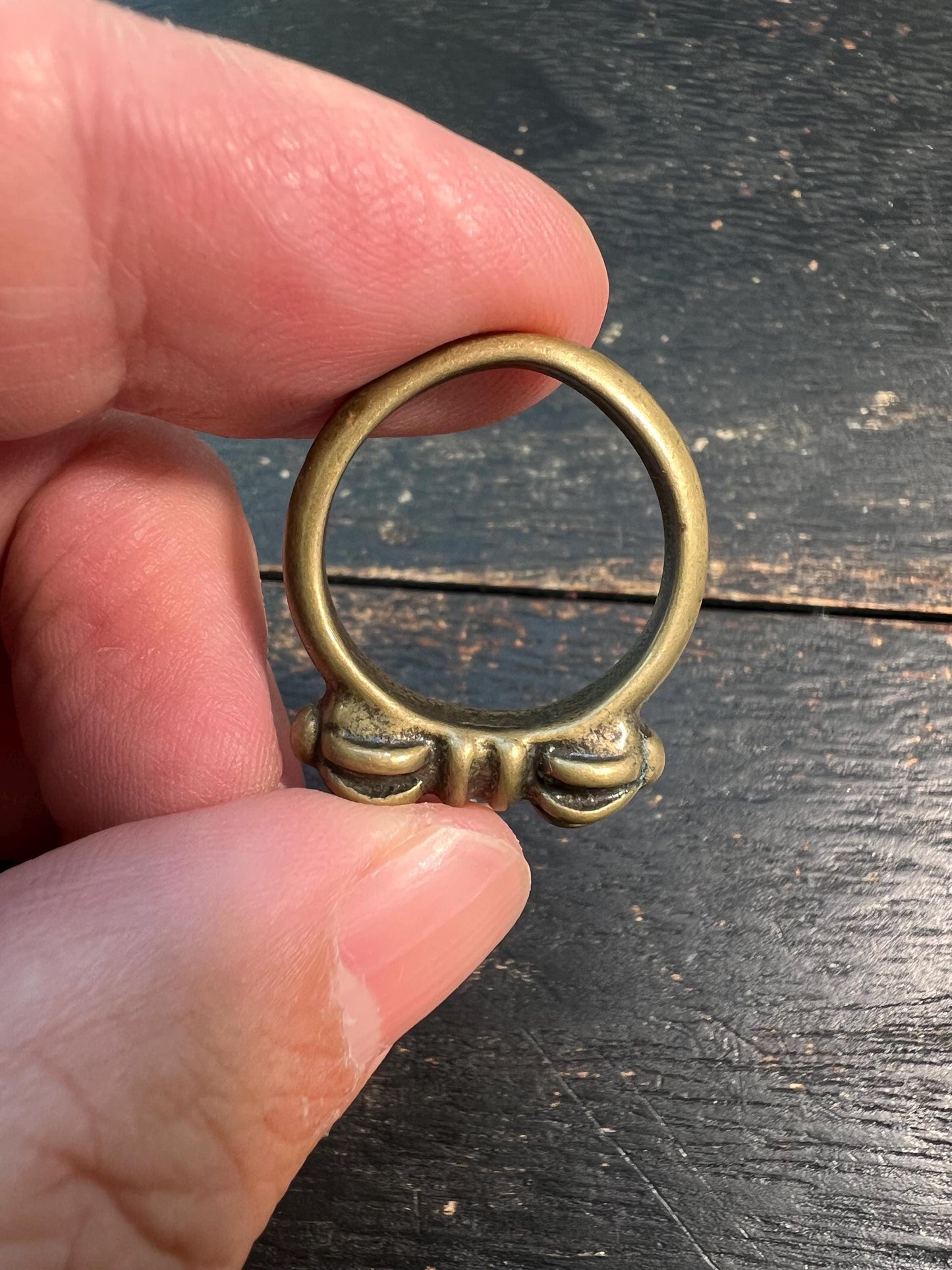 Tibetan Buddhist Brass Vajra Ring | Handmade Dorje Amulet Jewelry | Spiritual Protection | Adjustable Size | Nepal Tibet Art