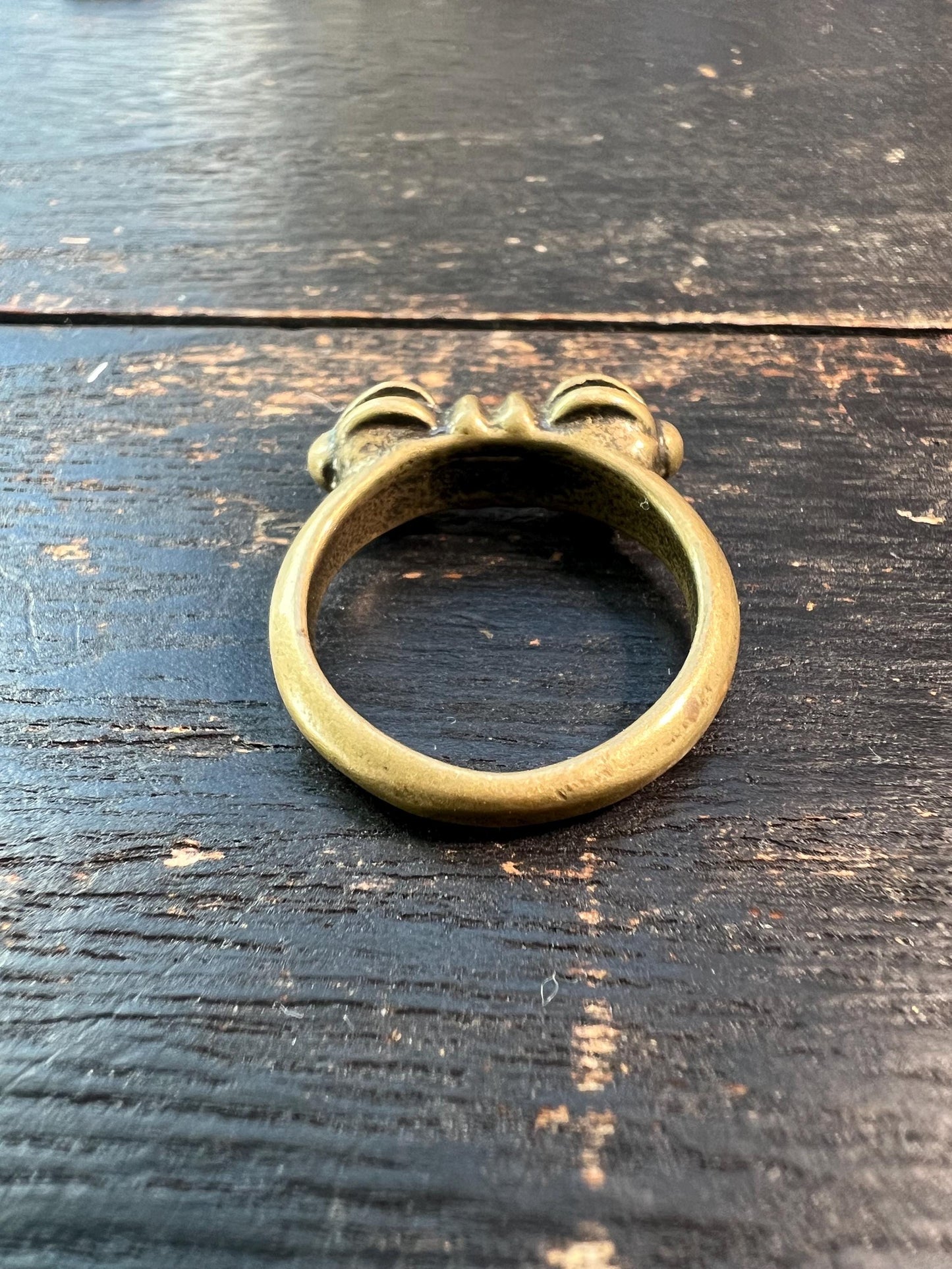 Tibetan Buddhist Brass Vajra Ring | Handmade Dorje Amulet Jewelry | Spiritual Protection | Adjustable Size | Nepal Tibet Art
