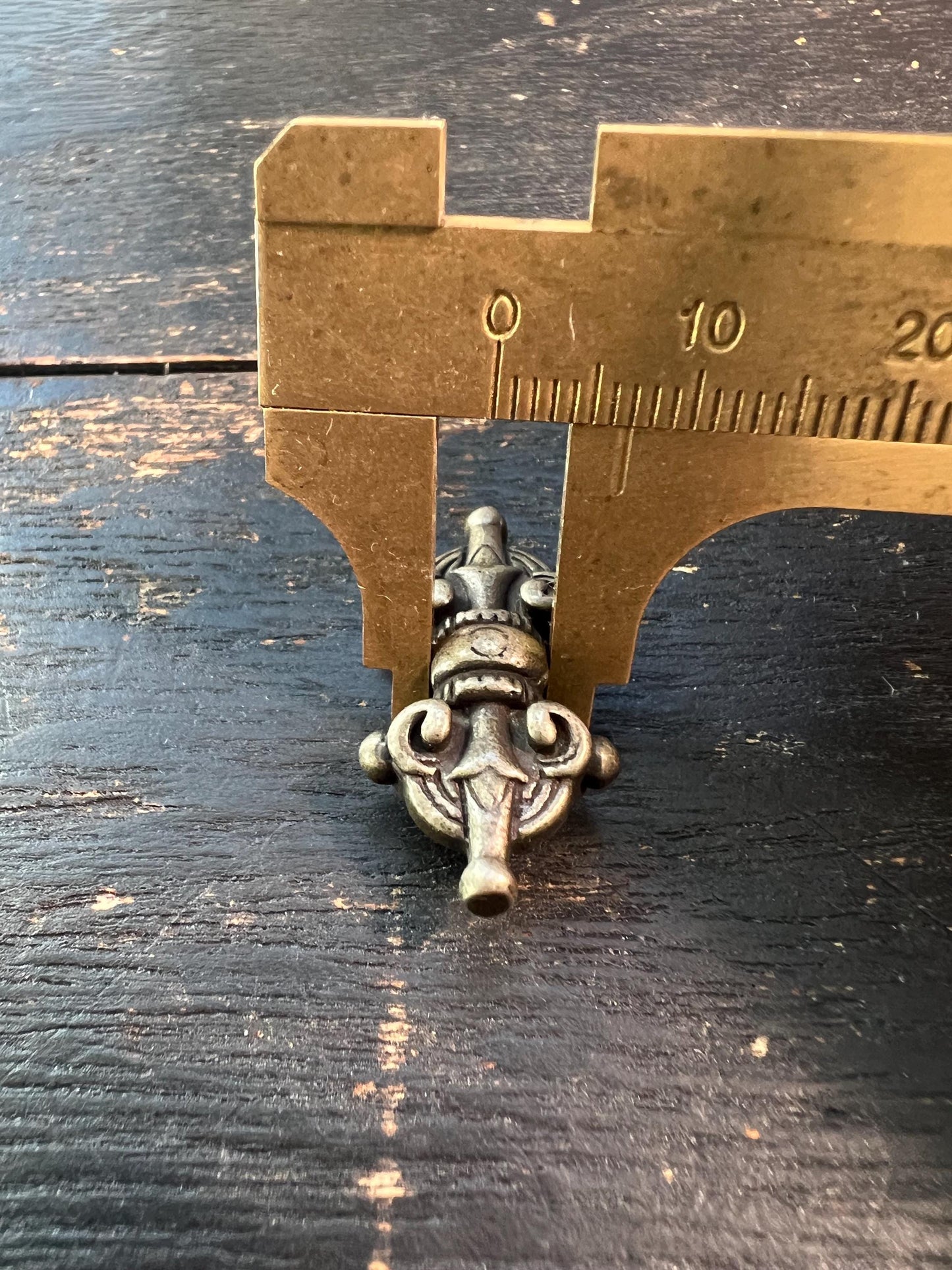 Handmade Tibetan Brass Vajra Amulet for Prayer Bead, Mala Pendant, Buddhist Protection Charm