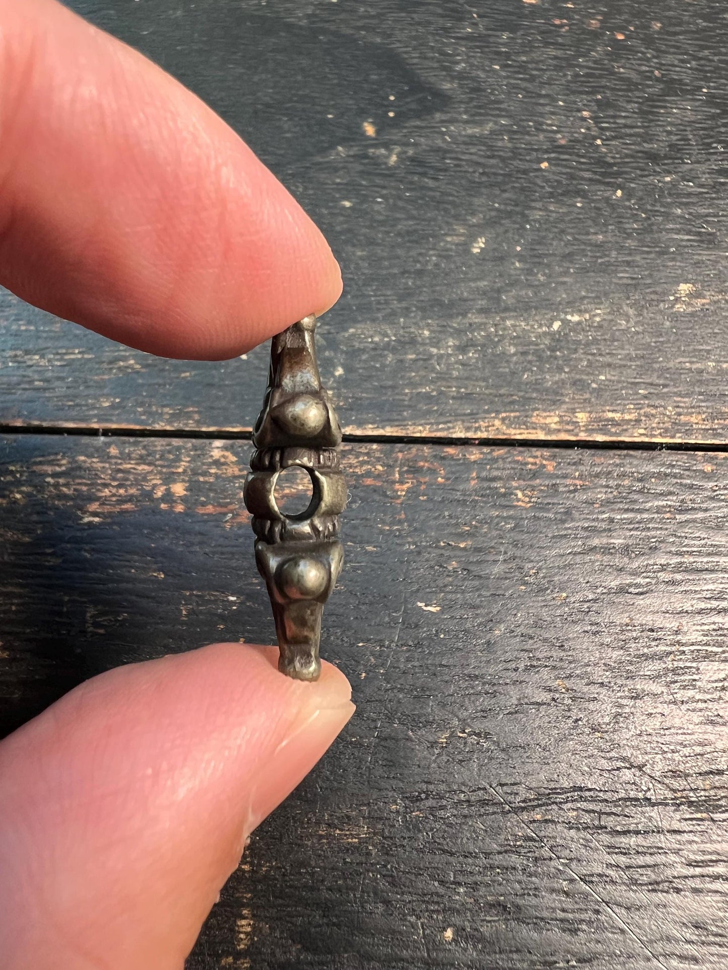 Handmade Tibetan Brass Vajra Amulet for Prayer Bead, Mala Pendant, Buddhist Protection Charm
